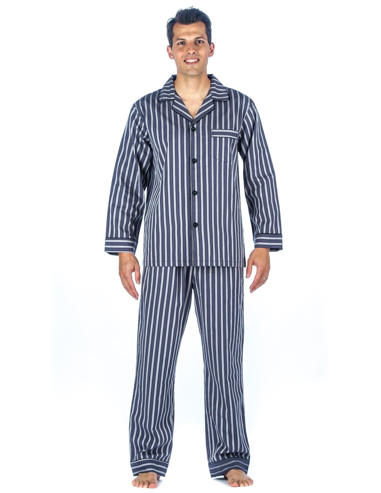 Noble Mount Mens Premium 100% Cotton Woven Pajama Sleepwear Set