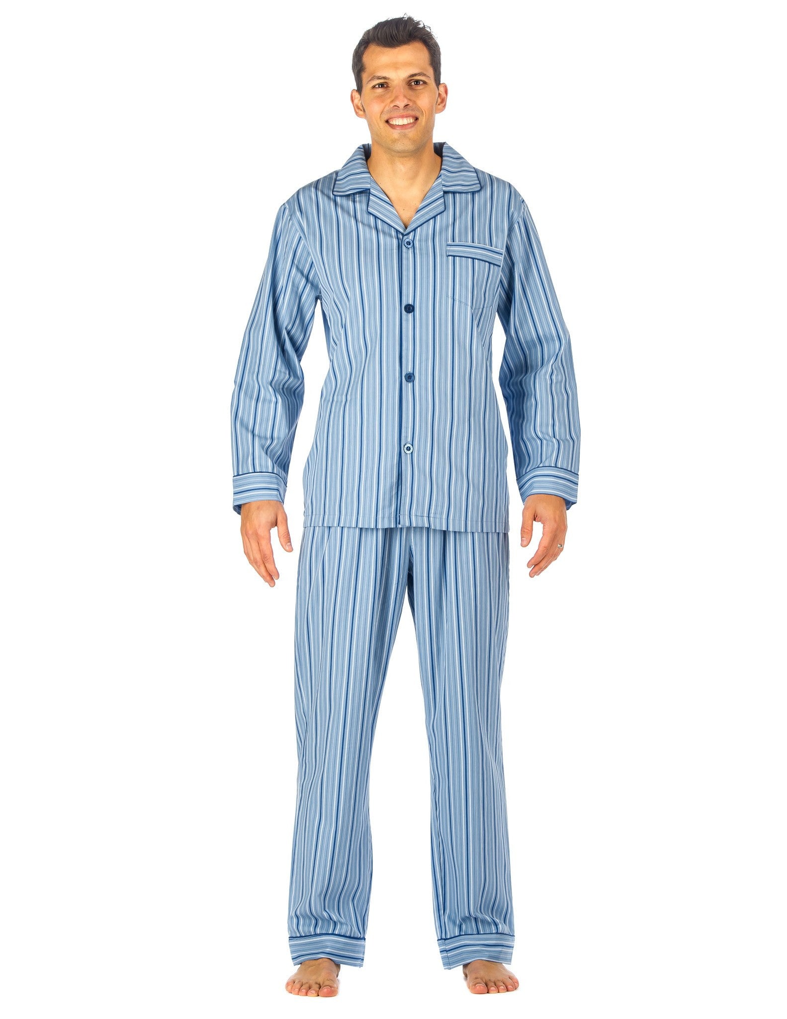 Noble Mount Mens Premium 100% Cotton Woven Pajama Sleepwear Set