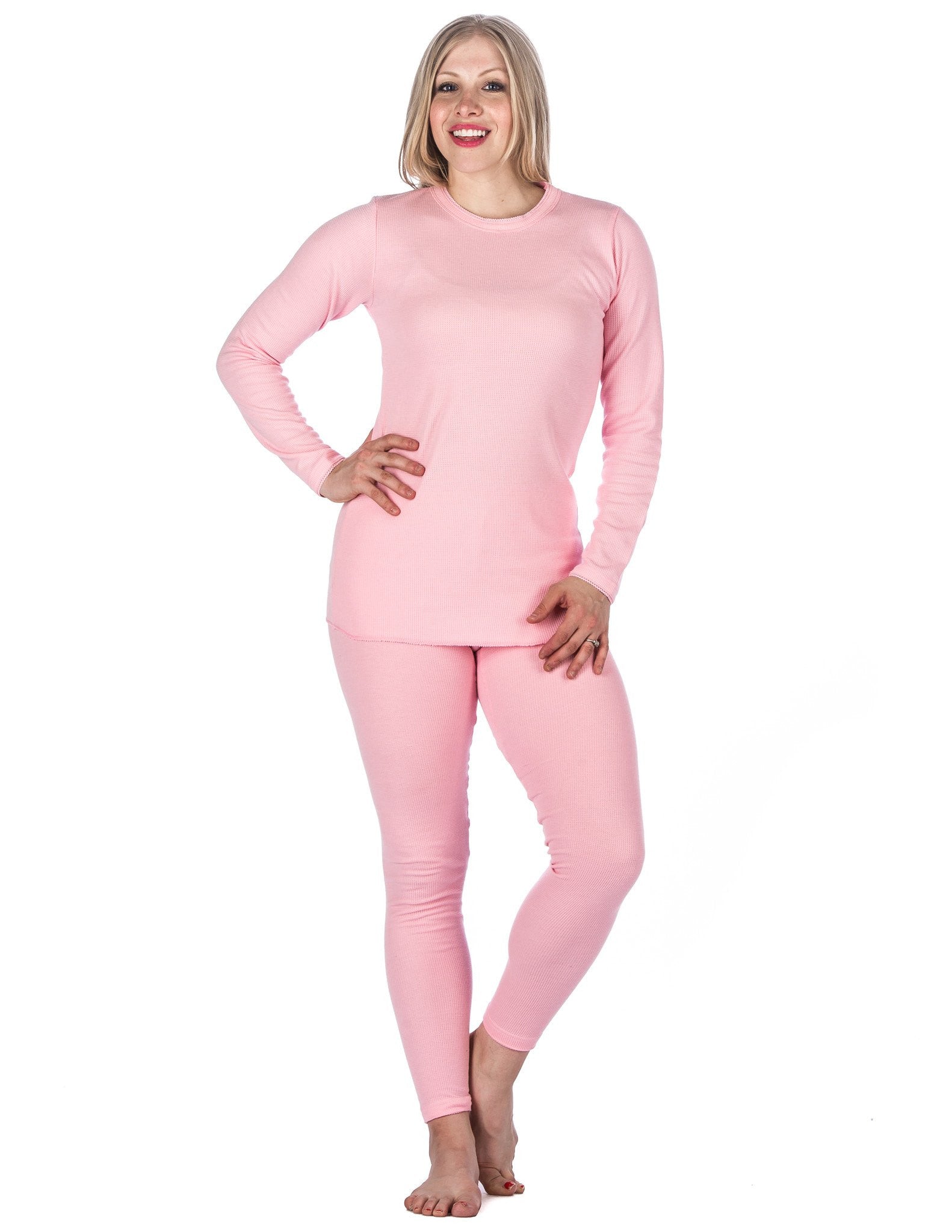 Women's Extreme Cold Waffle Knit Thermal Top and Bottom Set