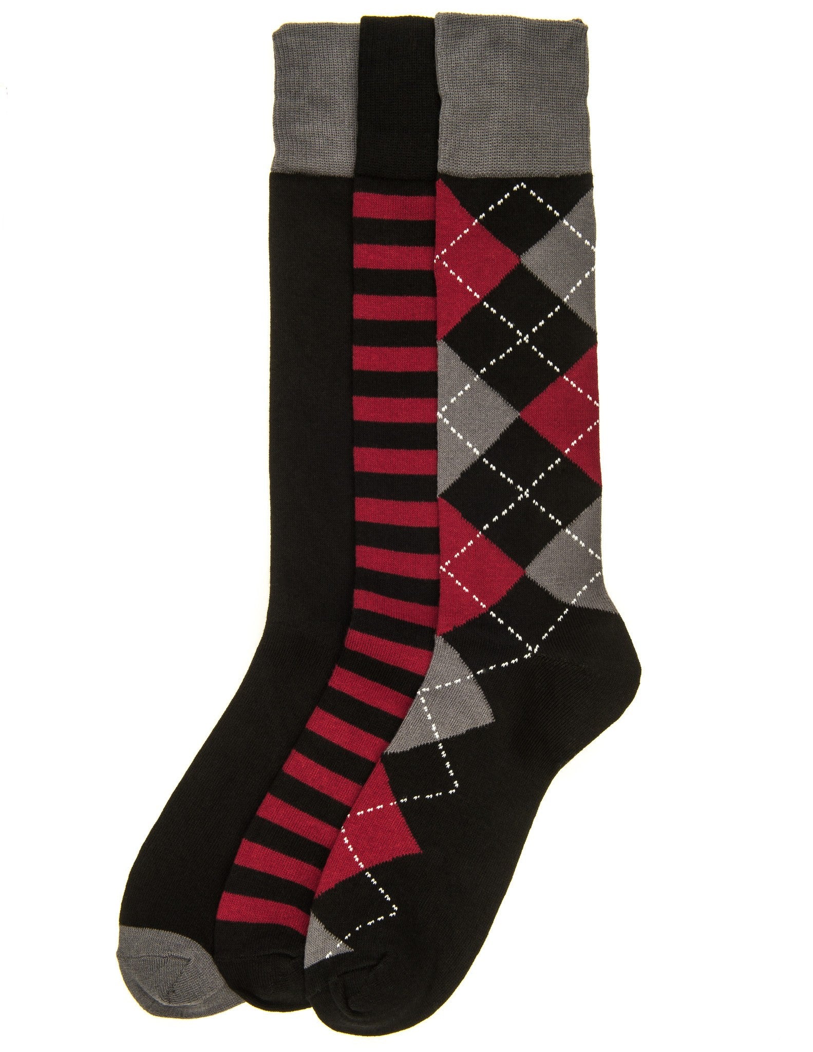 Men's Combed Cotton Dress Socks 3-Pack