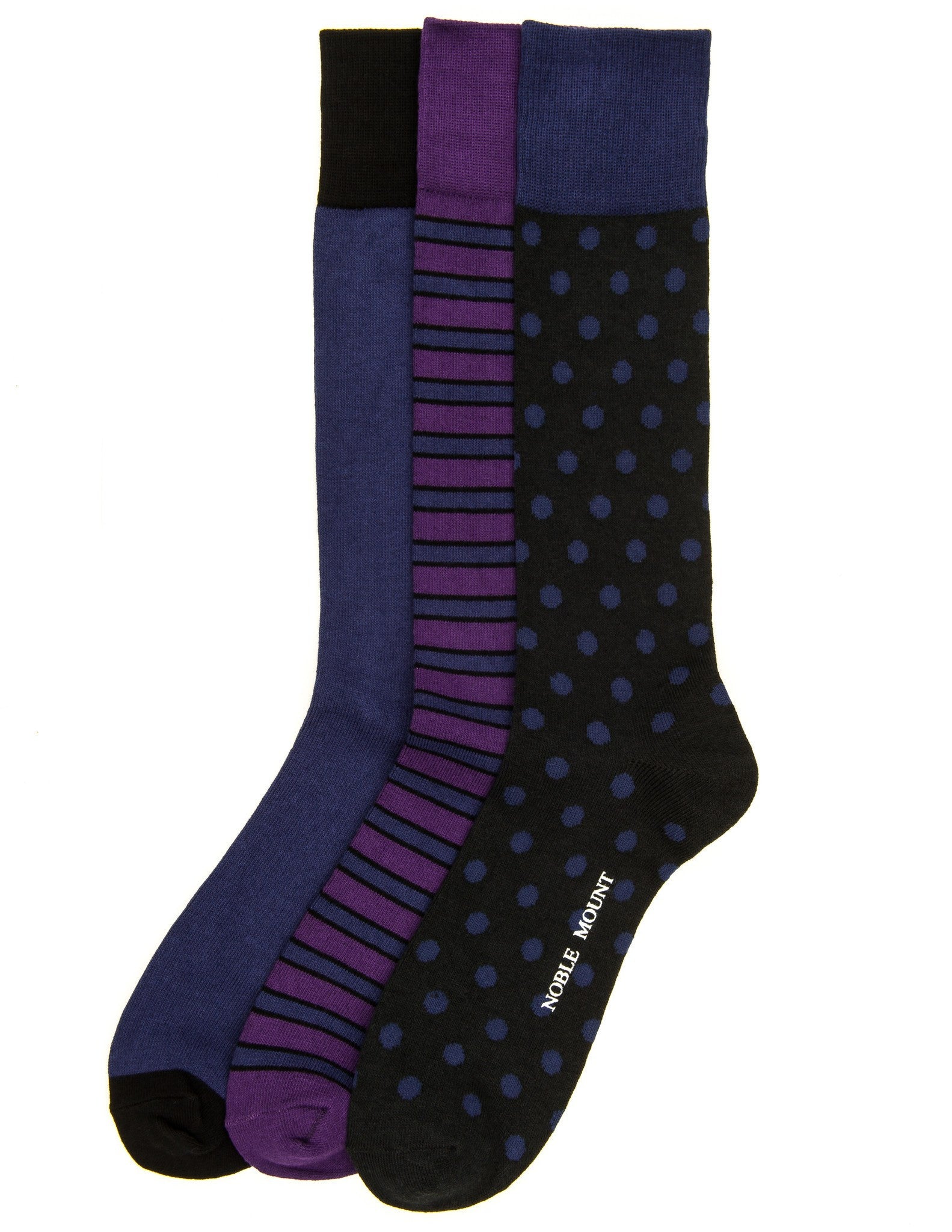 Men's Combed Cotton Dress Socks 3-Pack