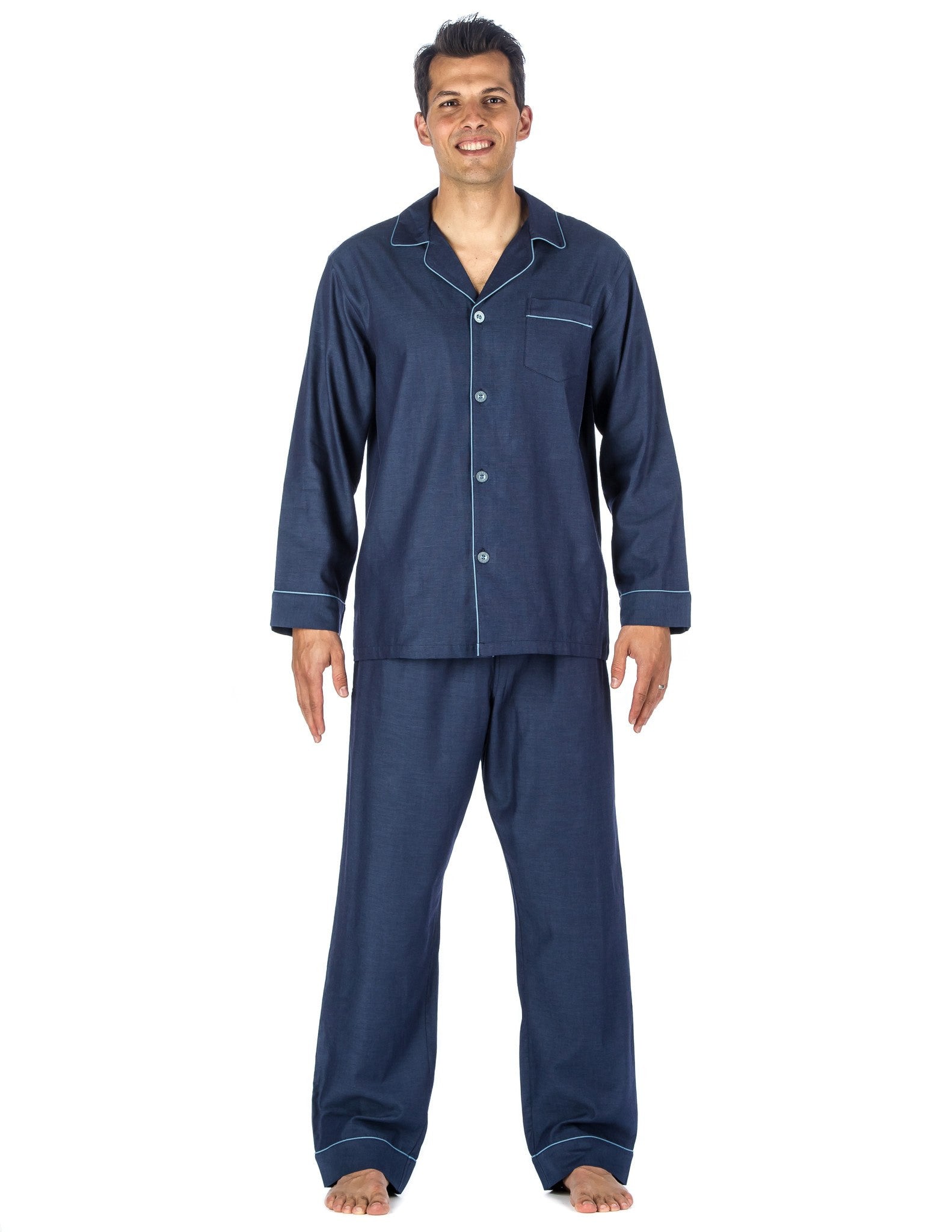 Noble Mount Mens Premium 100% Cotton Woven Pajama Sleepwear Set