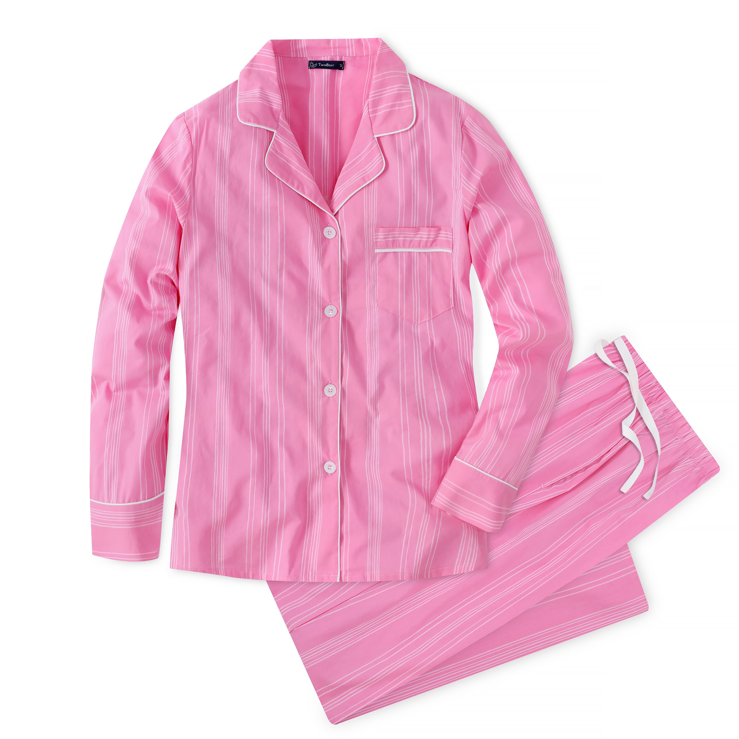 Womens 100% Cotton Poplin Pajama Set