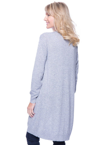 Box-Packaged Tocco Reale Women's Wool Blend Long Open Cardigan - Heather Grey
