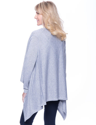 Box-Packaged Tocco Reale Women's Wool Blend Open Cardigan - Heather Grey
