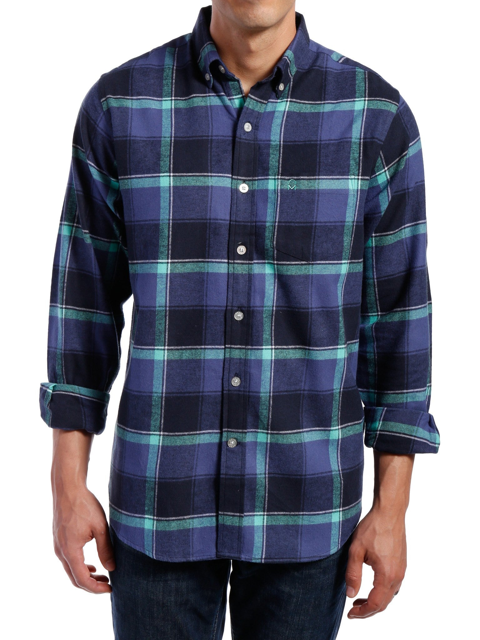 Indigo-Green Plaid