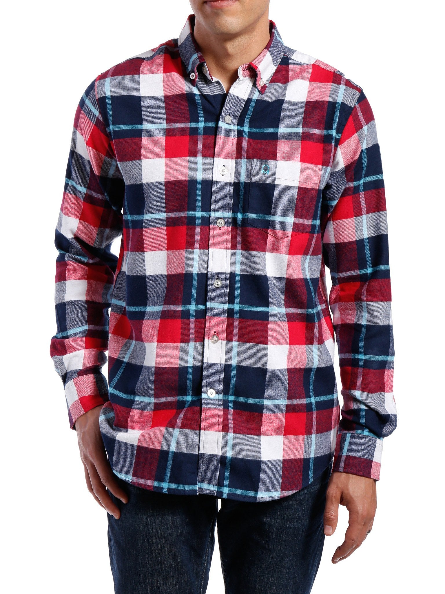 Mens 100% Cotton Flannel Shirt - Regular Fit
