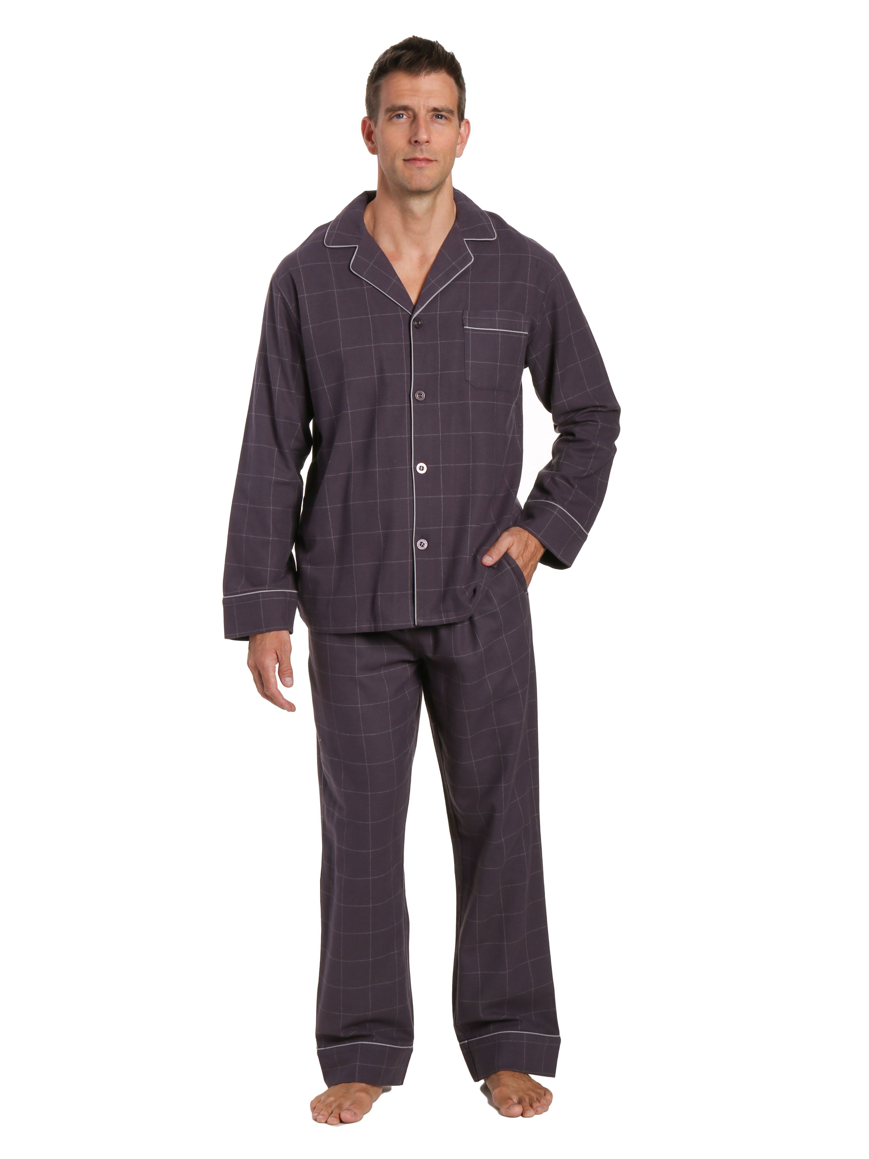 Mens 100% Cotton Flannel Pajama Set