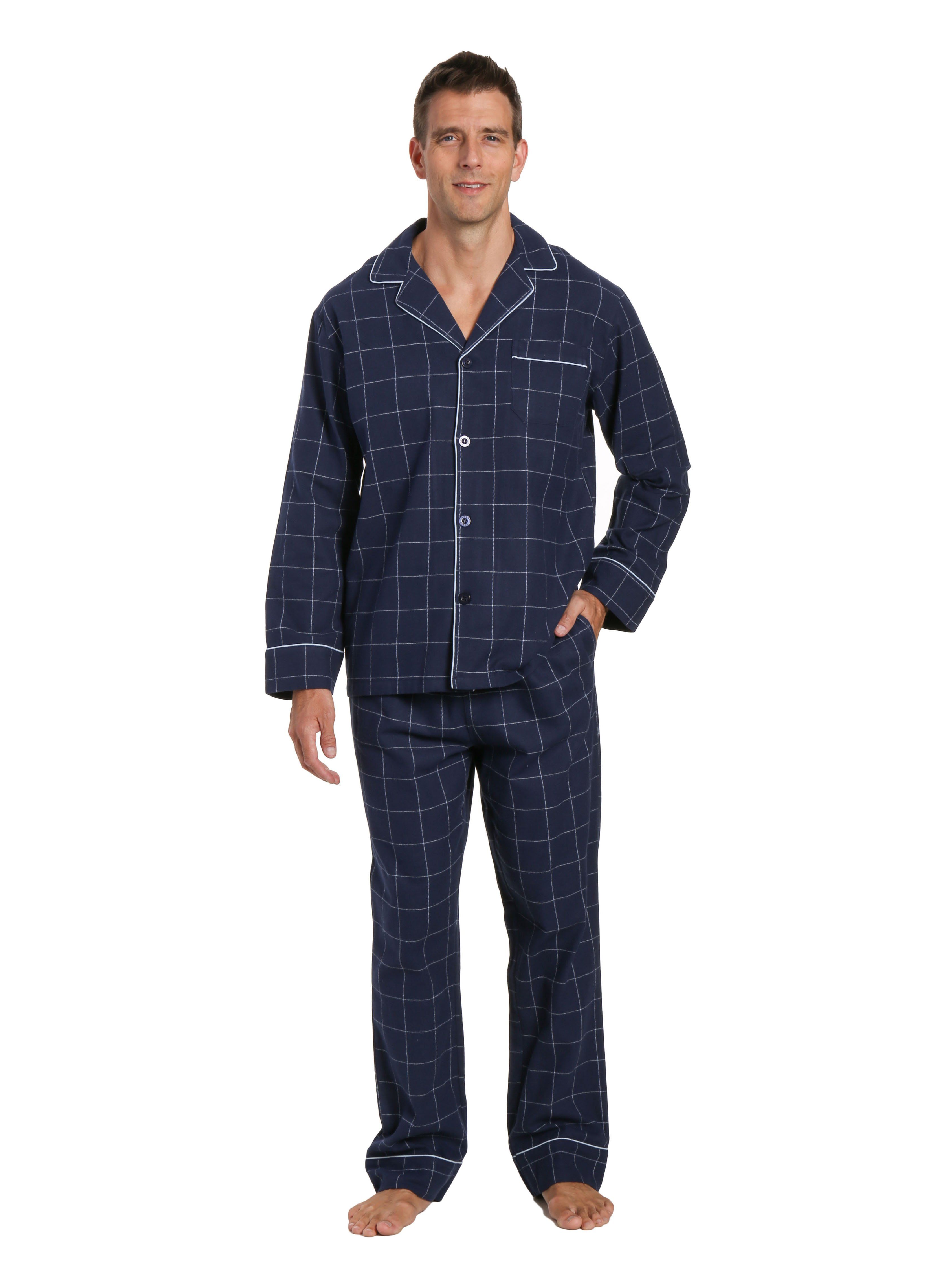 Mens 100% Cotton Flannel Pajama Set