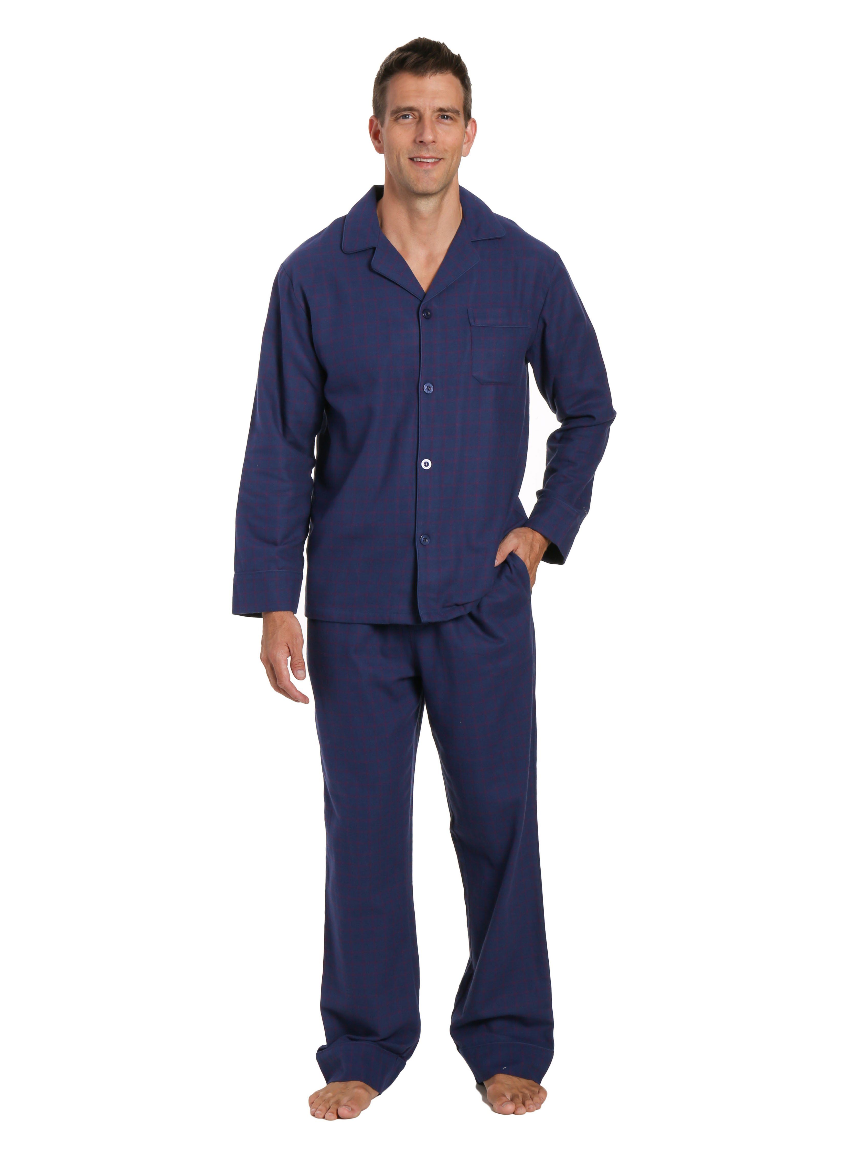 Mens 100% Cotton Flannel Pajama Set