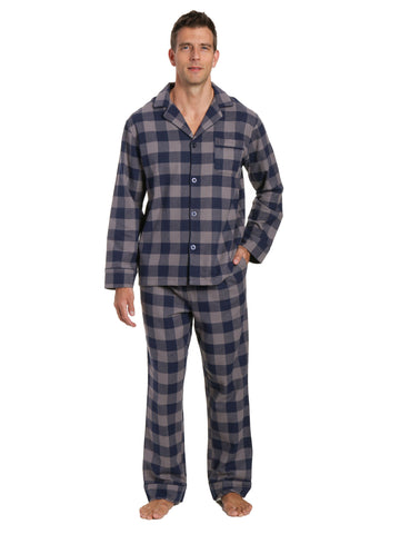 Mens 100% Cotton Flannel Pajama Set