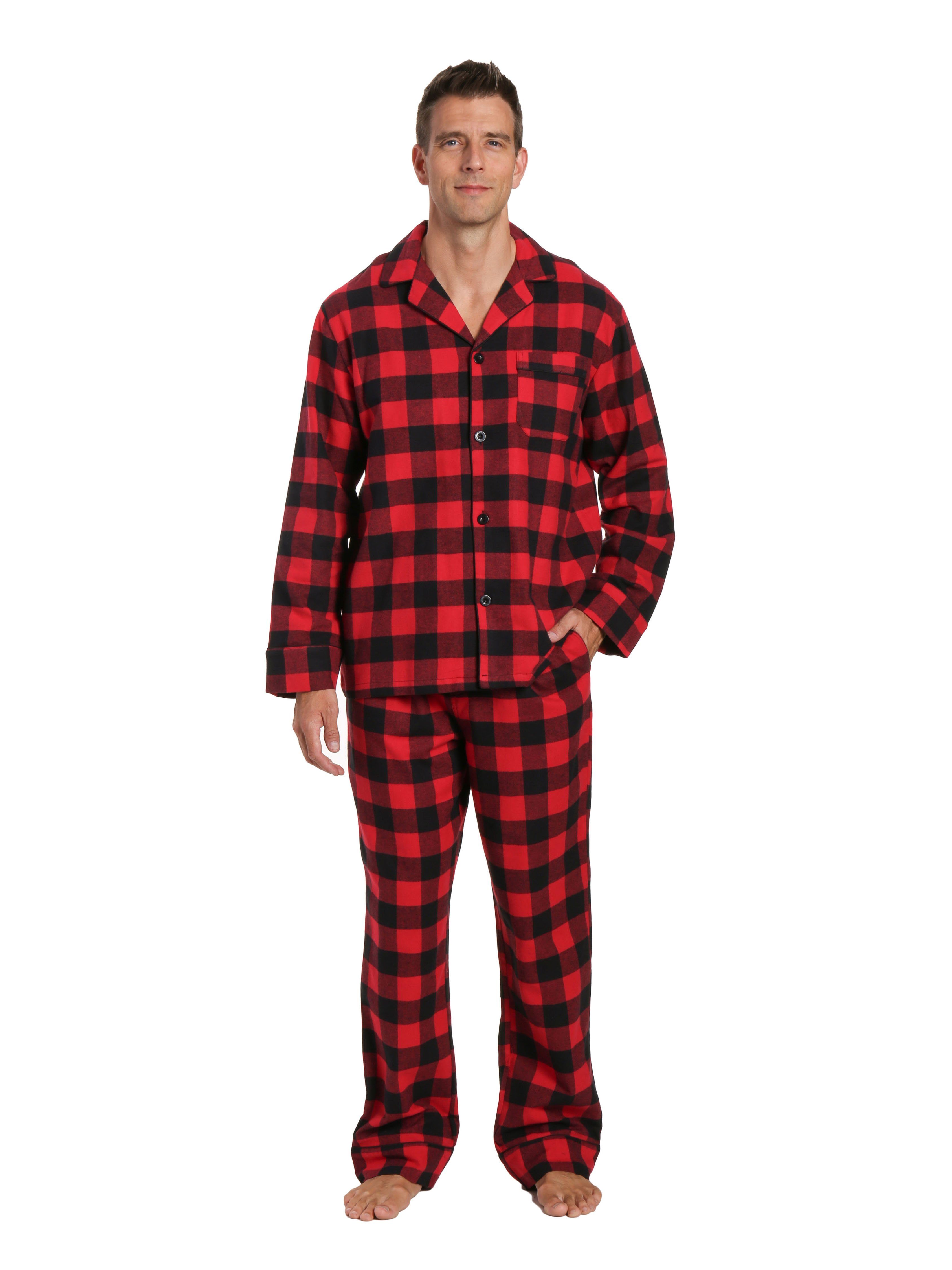 Mens 100% Cotton Flannel Pajama Set