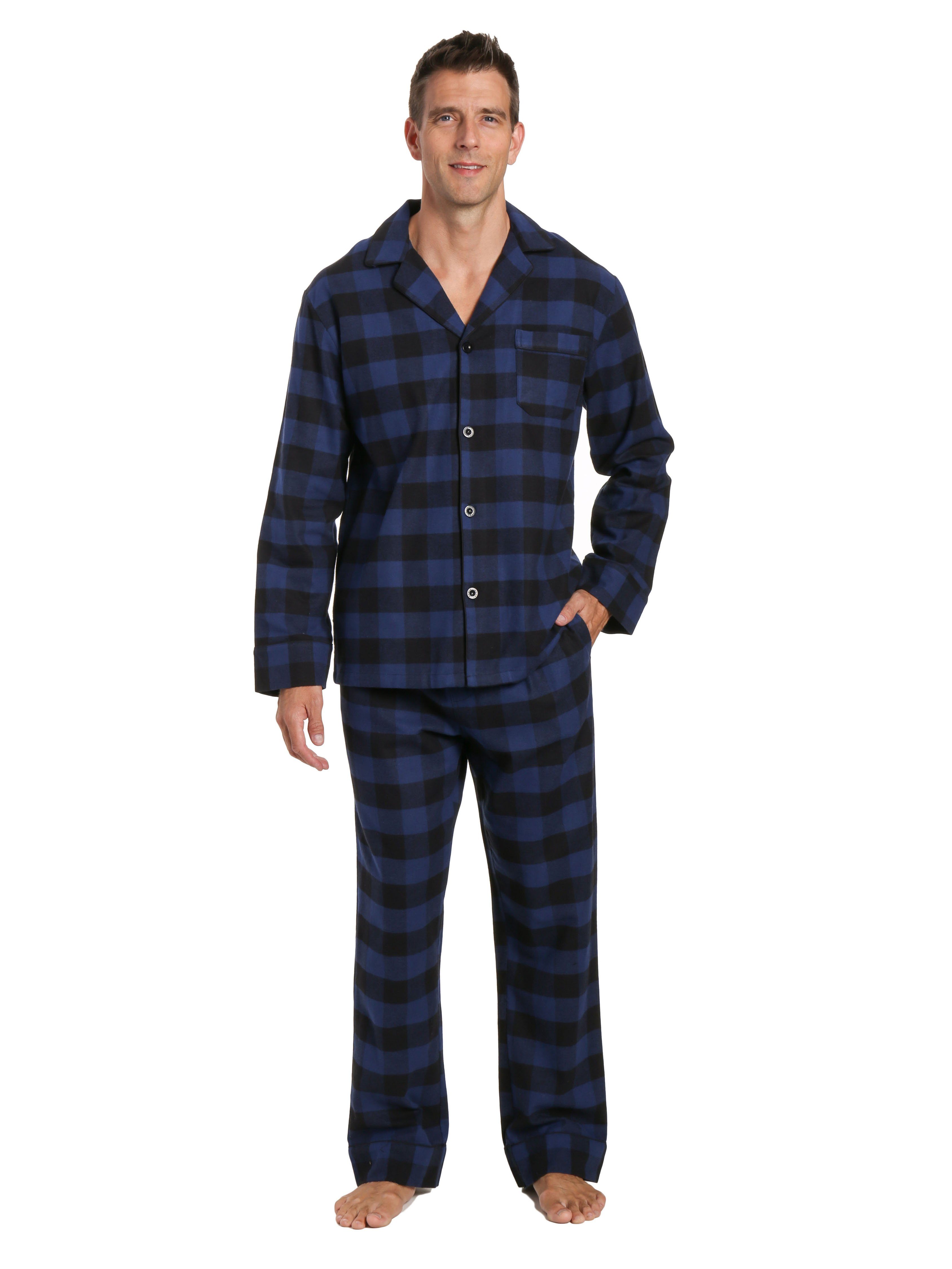 Mens 100% Cotton Flannel Pajama Set