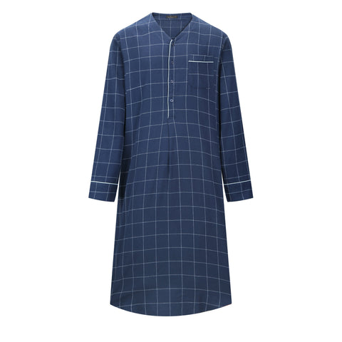 Mens Nightshirt - 100% Cotton Flannel Mens Nightshirts for Sleeping