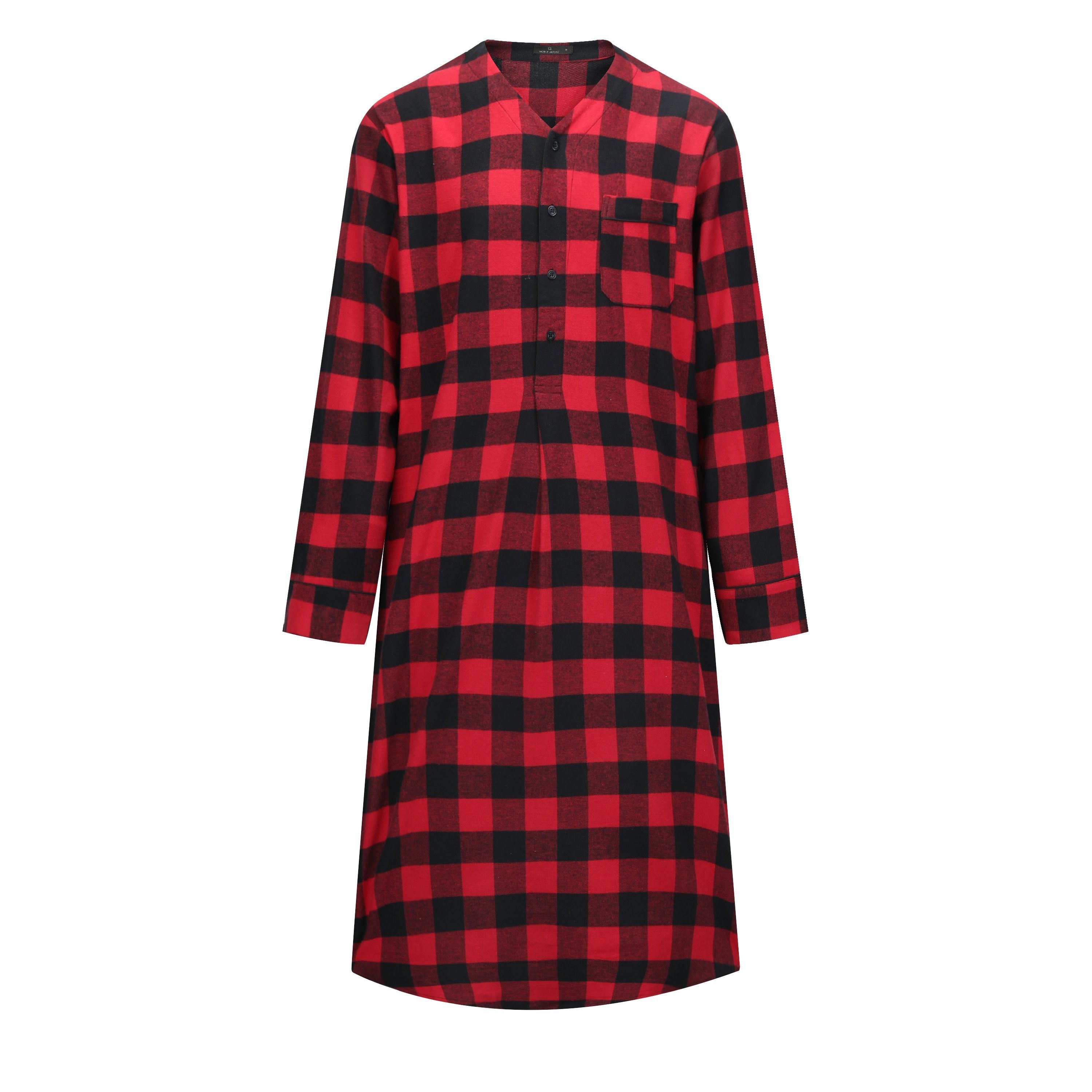 Mens Nightshirt - 100% Cotton Flannel Mens Nightshirts for Sleeping