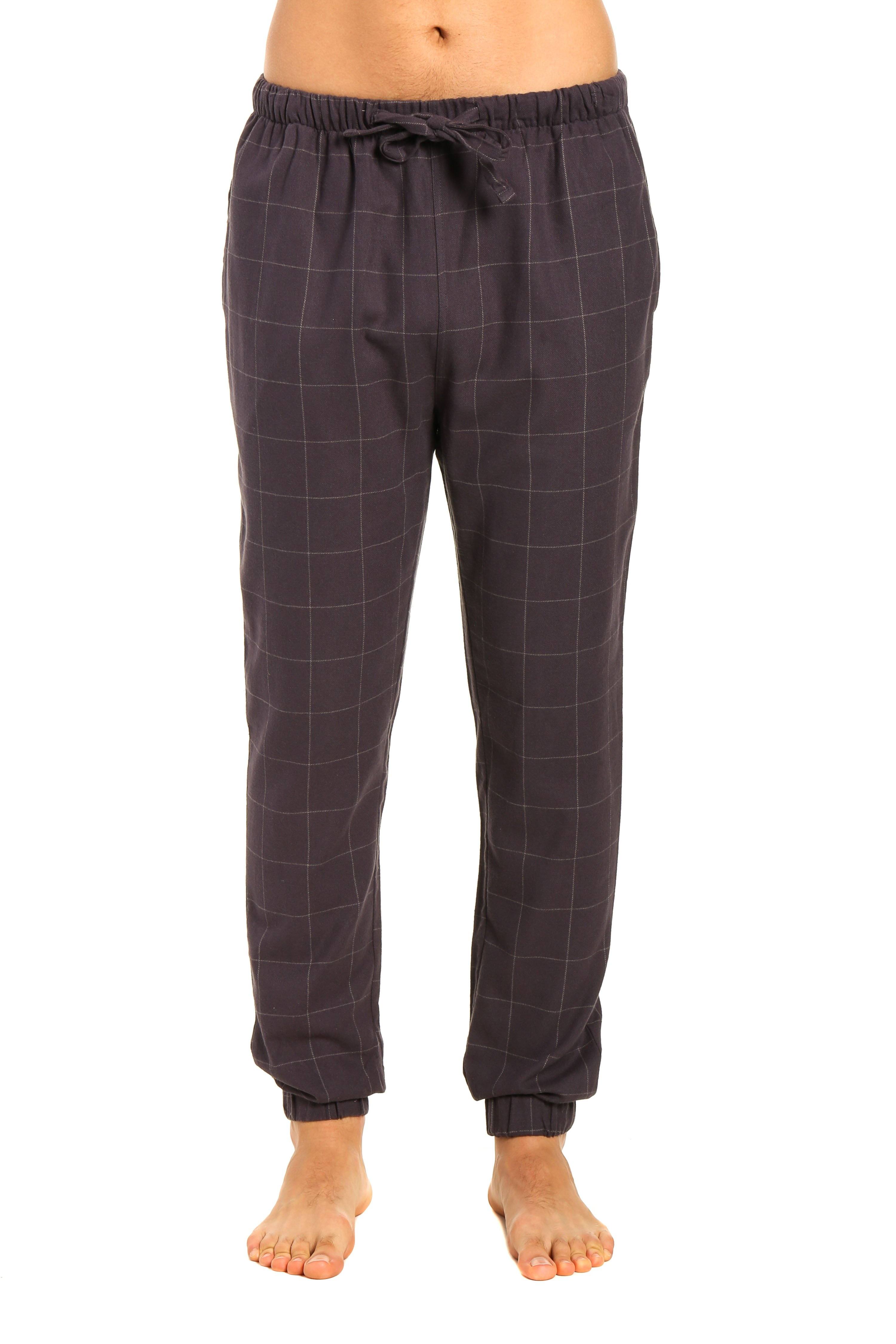 Mens 100% Cotton Flannel Jogger Lounge Pants