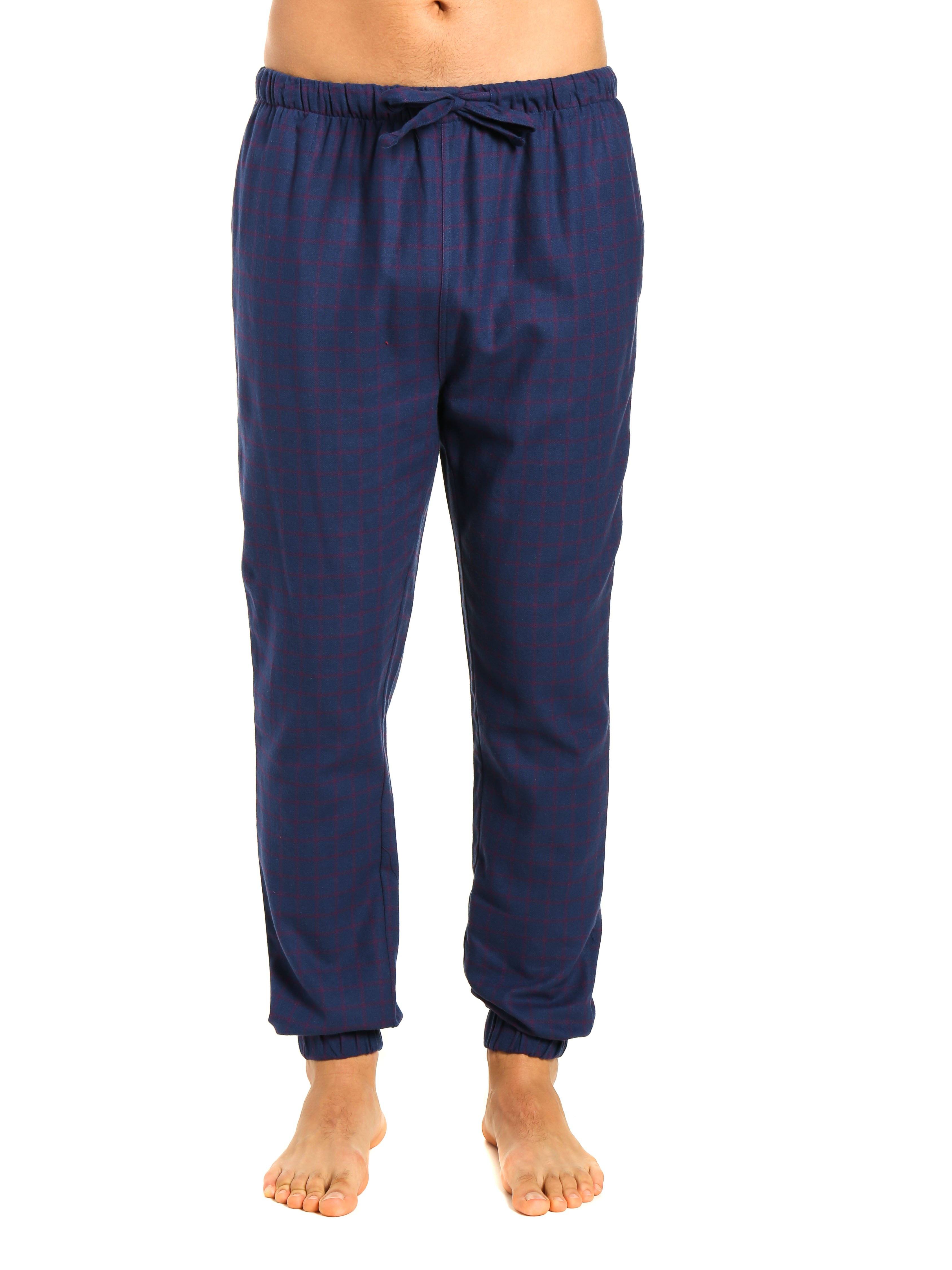 Mens 100% Cotton Flannel Jogger Lounge Pants