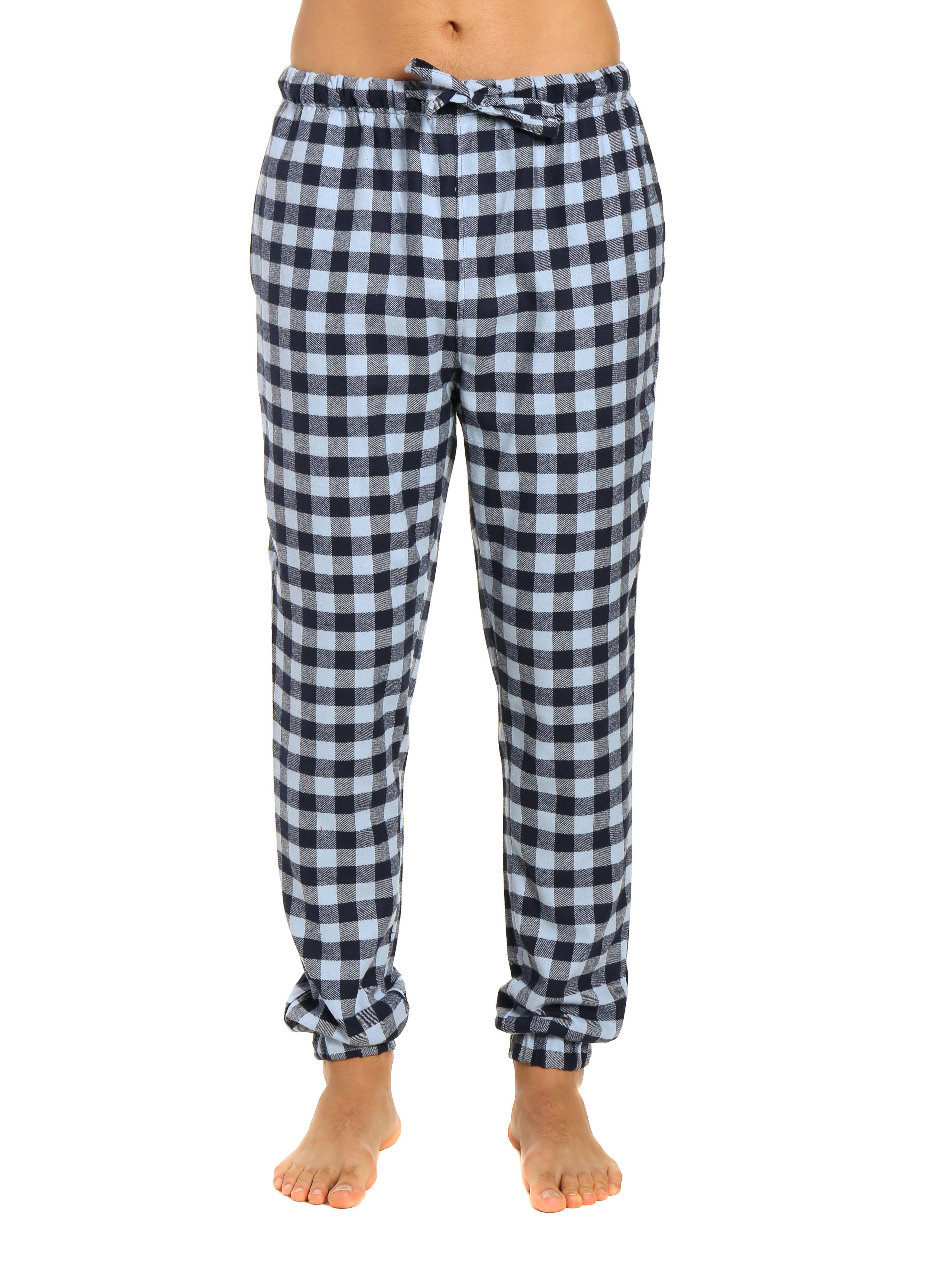 Mens 100% Cotton Flannel Jogger Lounge Pants