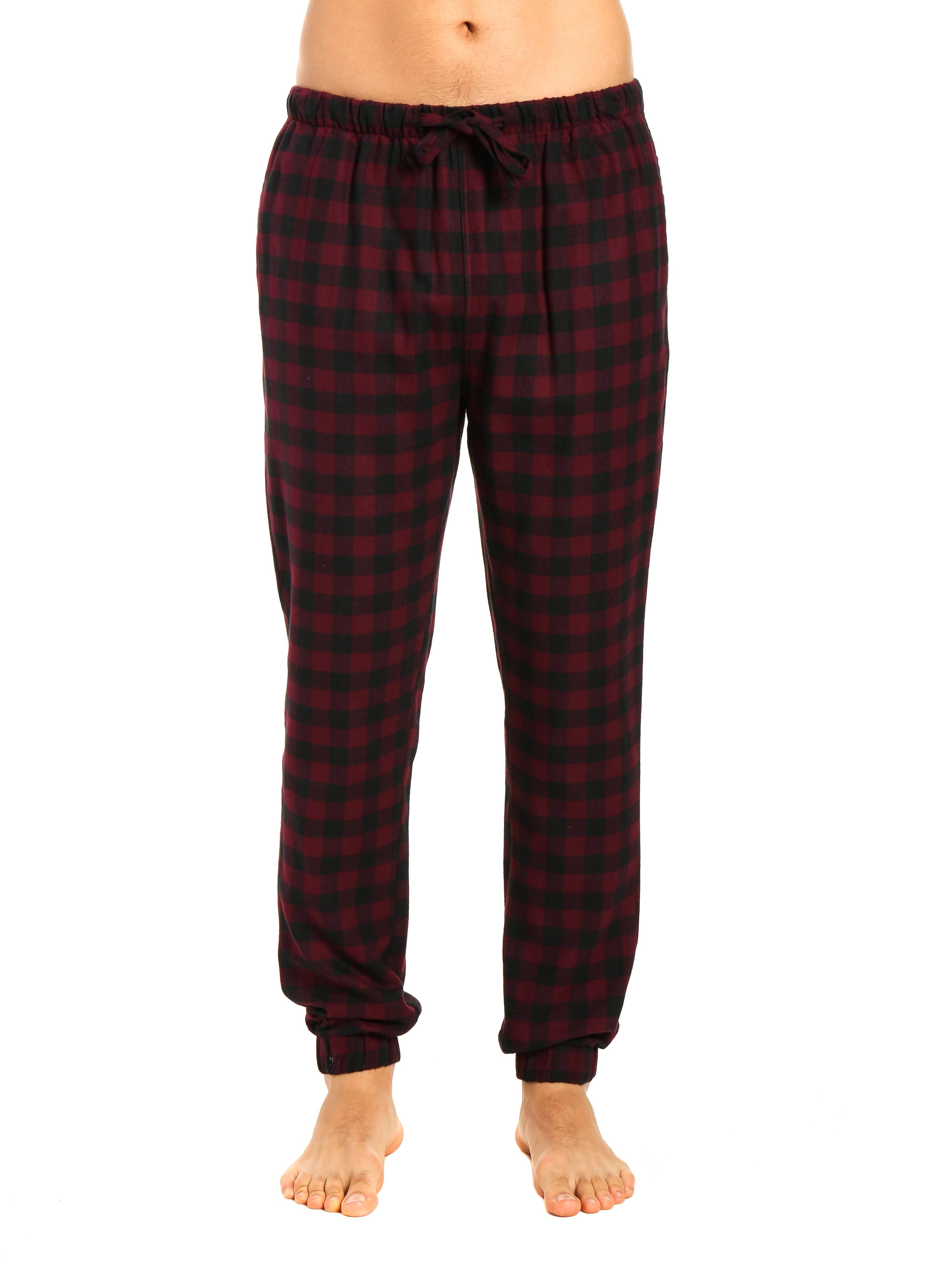 Mens 100% Cotton Flannel Jogger Lounge Pants