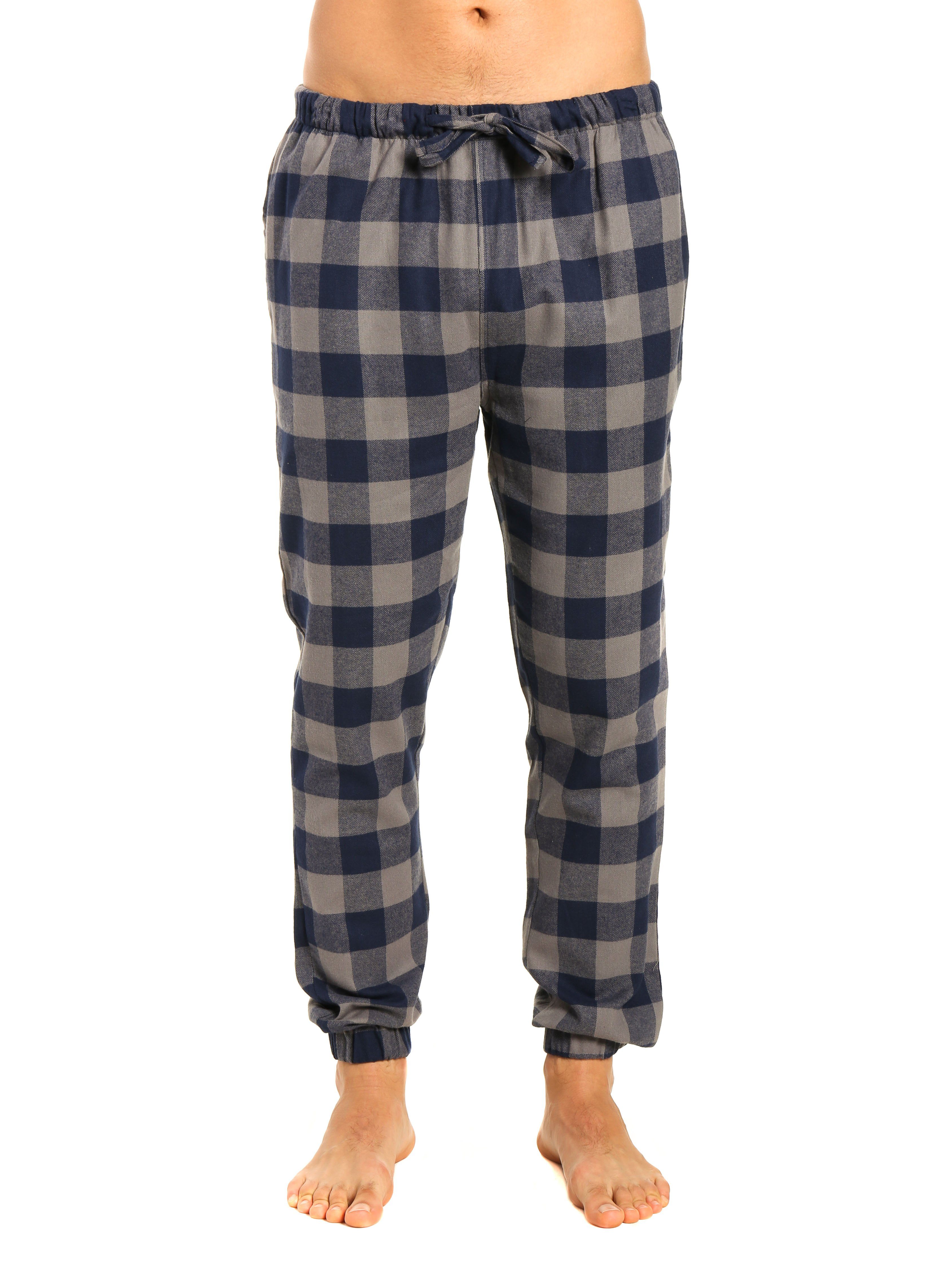 Mens 100% Cotton Flannel Jogger Lounge Pants