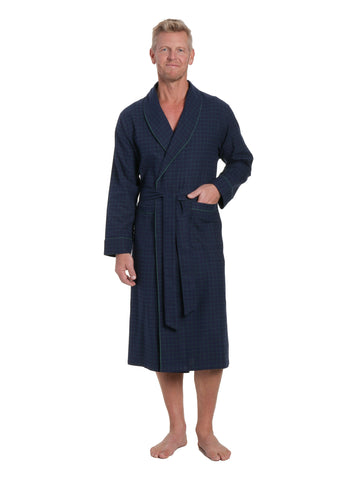 Mens Robe - Premium 100% Cotton Flannel Robe