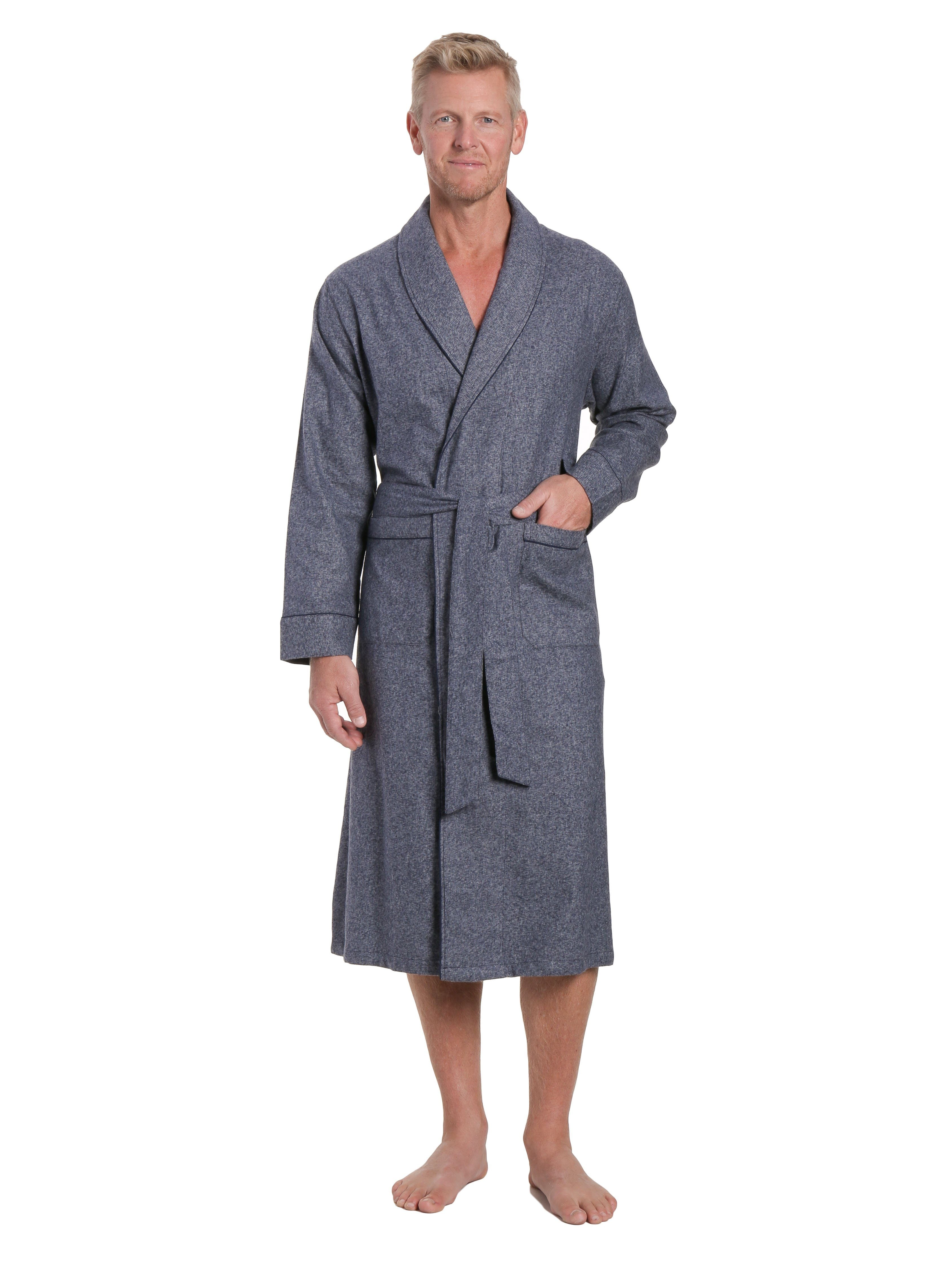 Mens Robe - Premium 100% Cotton Flannel Robe