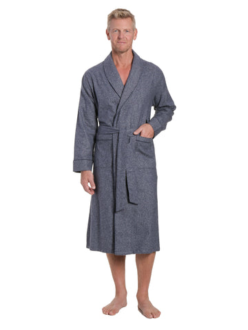 Mens Robe - Premium 100% Cotton Flannel Robe