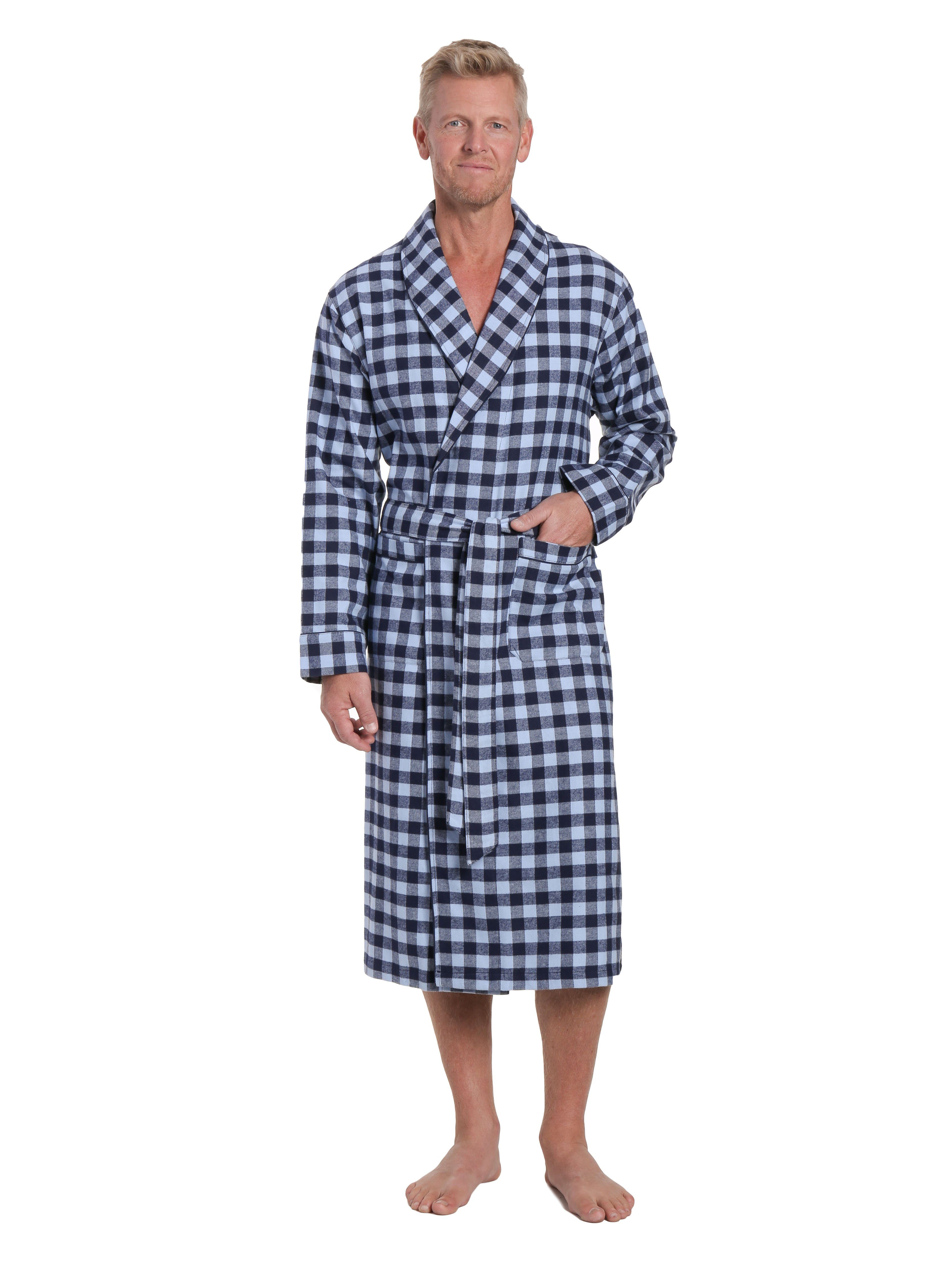 Mens Robe - Premium 100% Cotton Flannel Robe