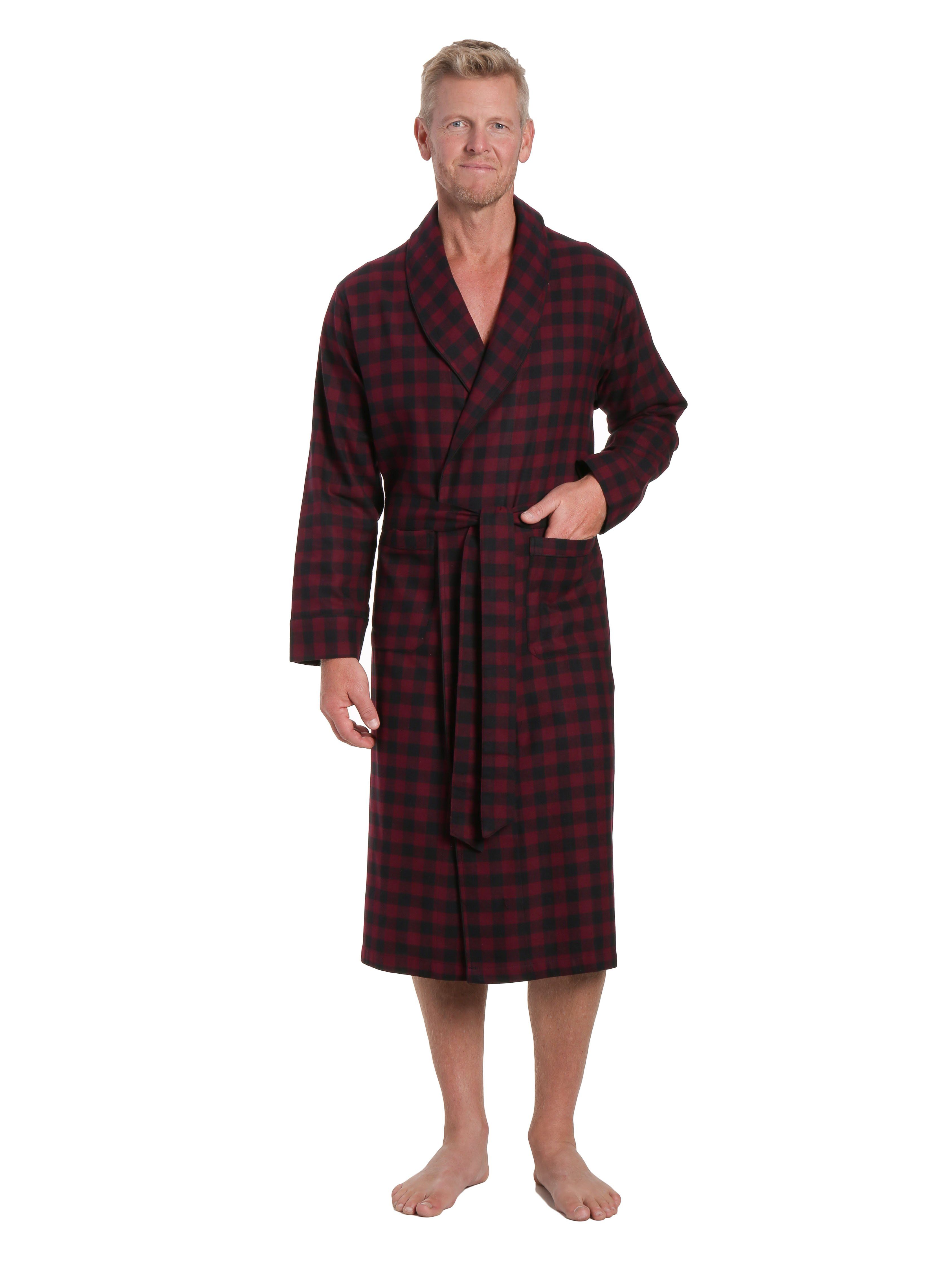 Mens Robe - Premium 100% Cotton Flannel Robe