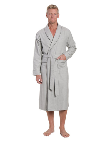 Mens Robe - Premium 100% Cotton Flannel Robe