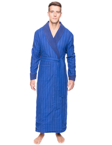 Men's Premium 100% Cotton Flannel Fleece Lined Robe