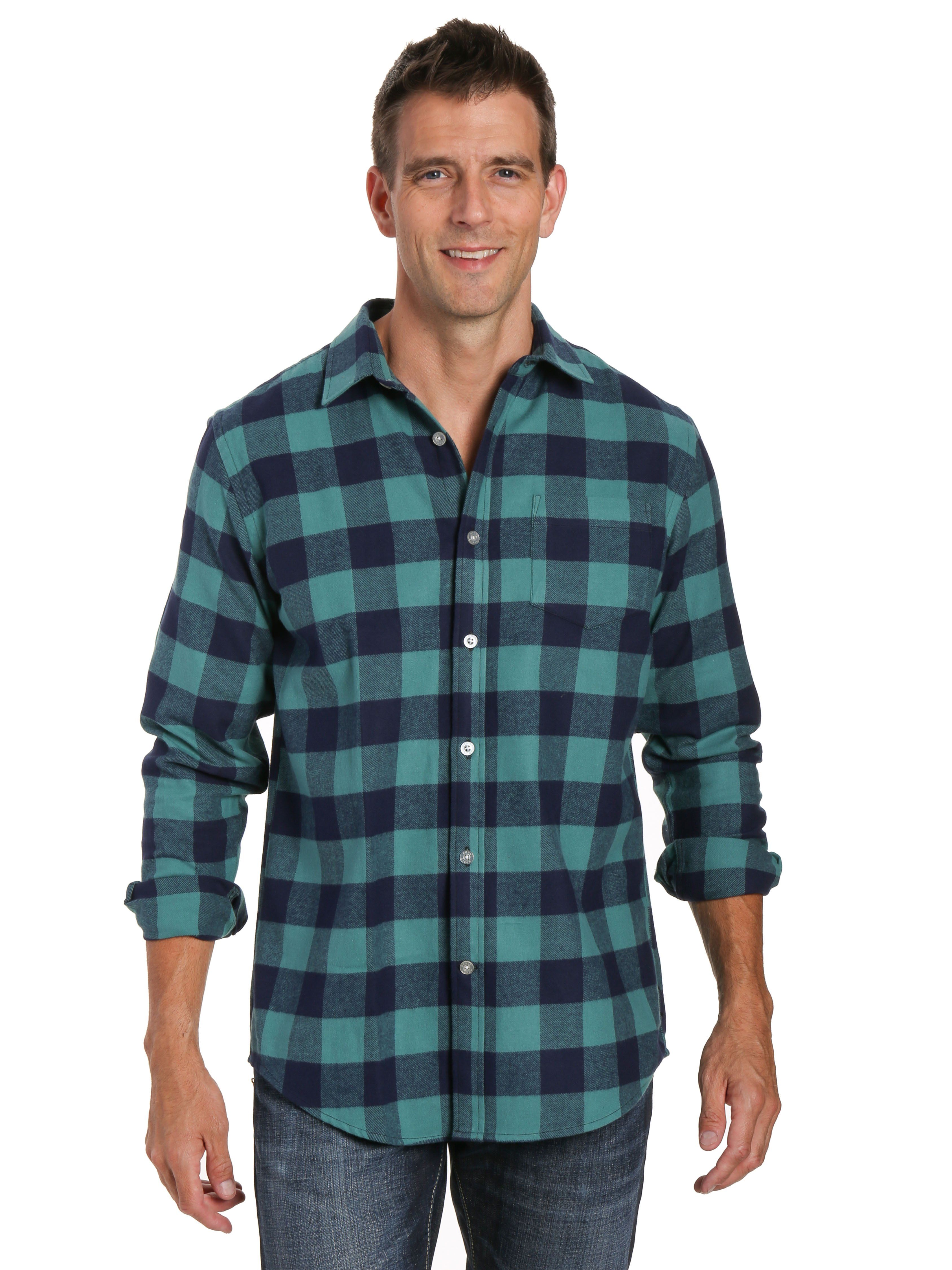 Mens 100% Cotton Flannel Shirt - Regular Fit