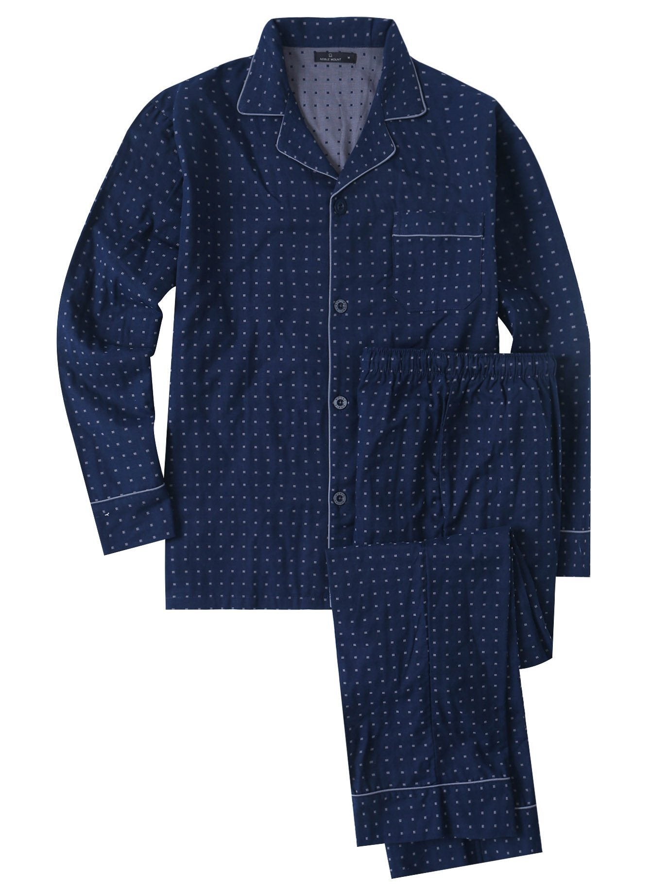 Mens Cotton Woven Double Layer Soft Pajama Sleepwear Set