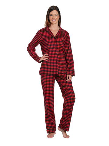 2Pc Lightweight Flannel Womens Pajama Sets