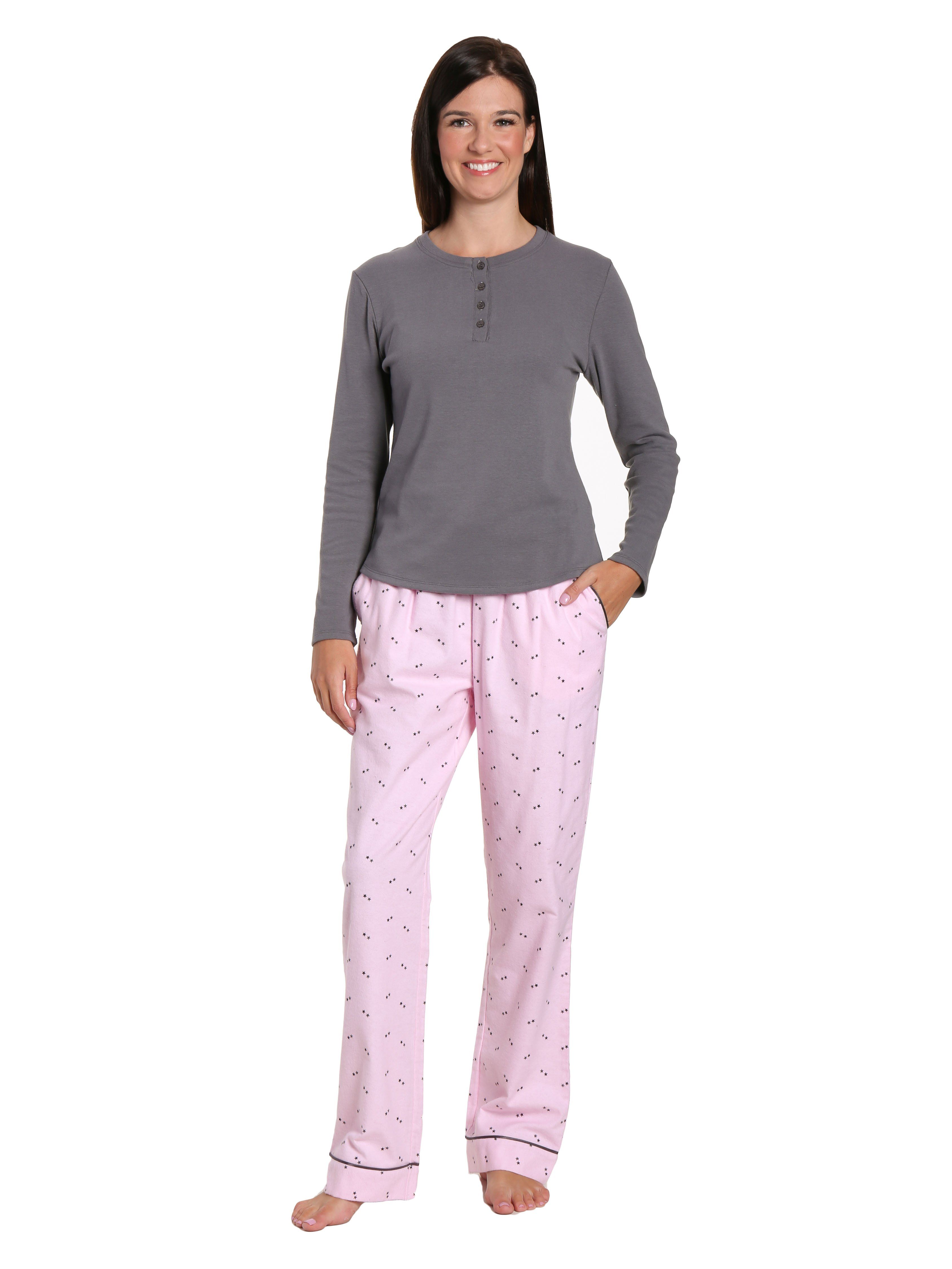 Womens Premium 100% Cotton Flannel/Thermal Loungewear Set