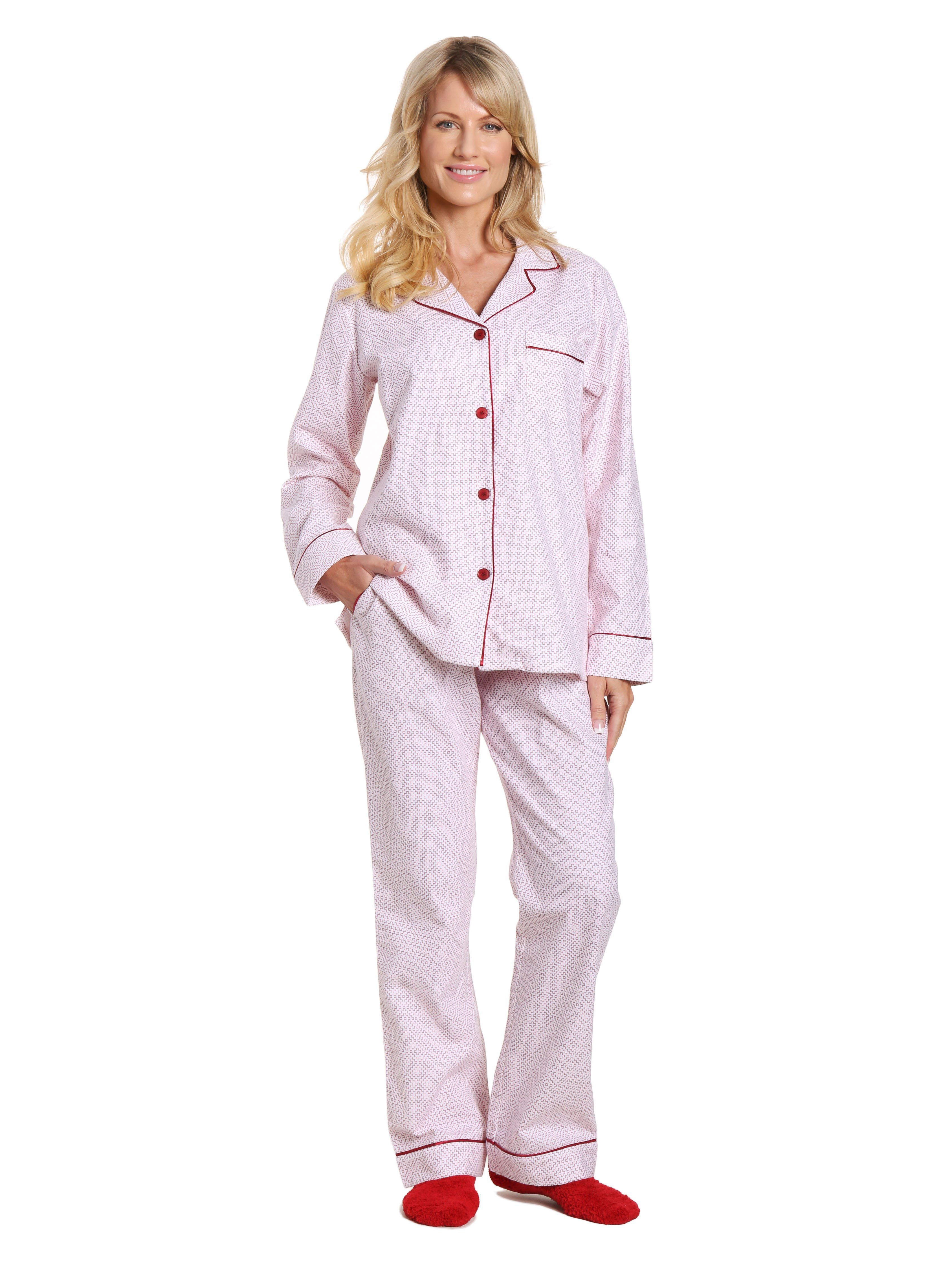 Womens Premium Cotton Flannel Pajama Sleepwear Set