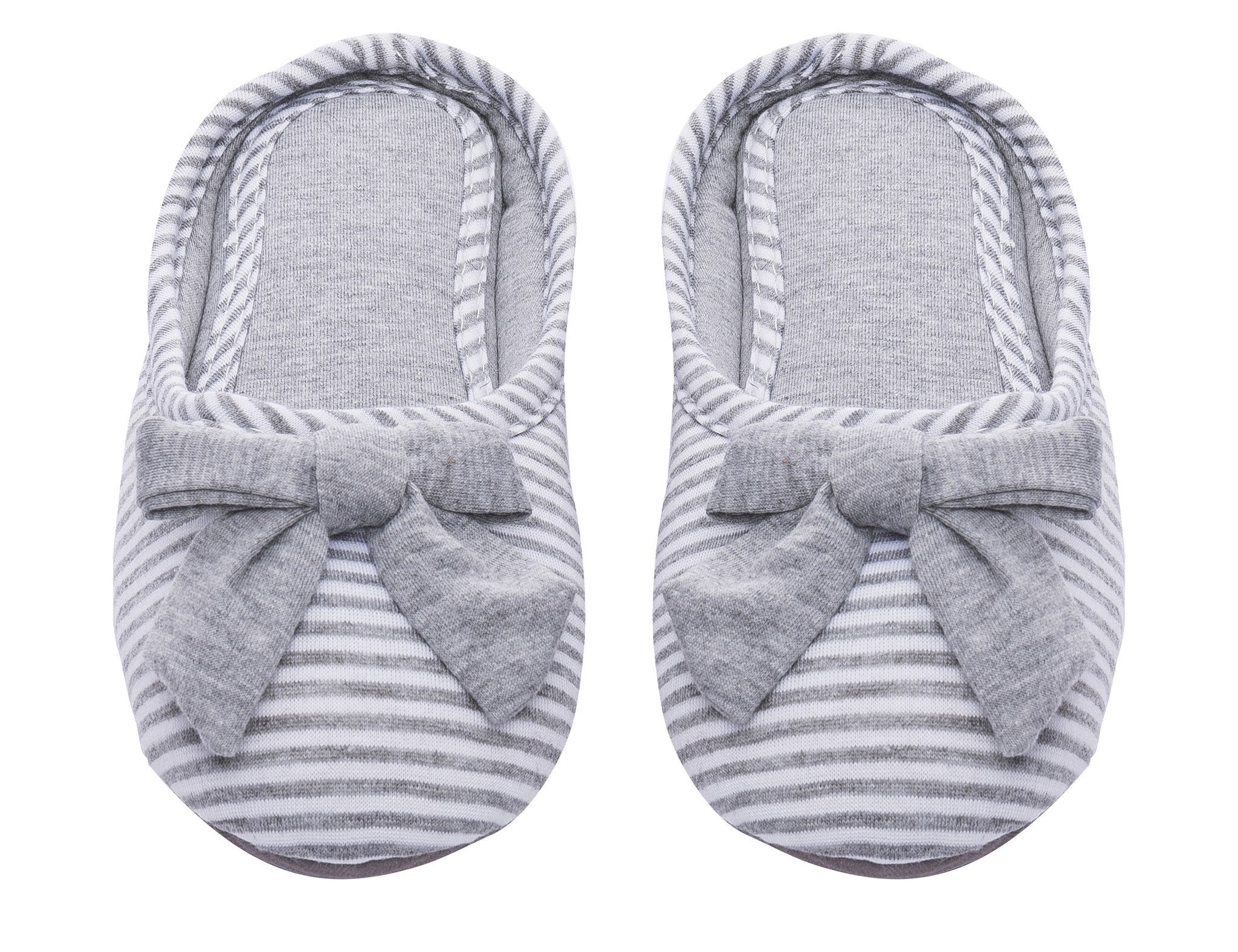 Women's Slip On Striped Slipper with Accent Bow