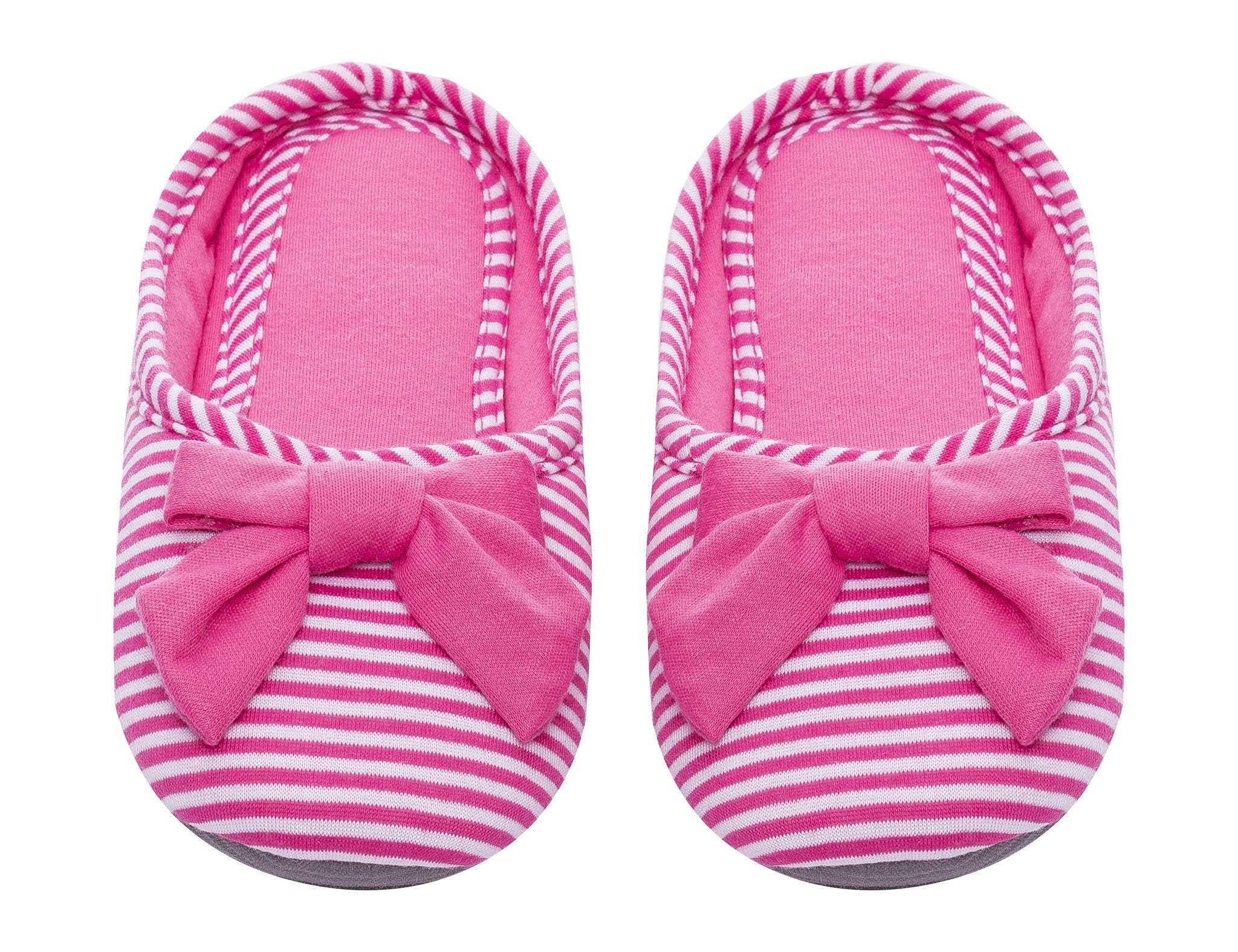 Women's Slip On Striped Slipper with Accent Bow