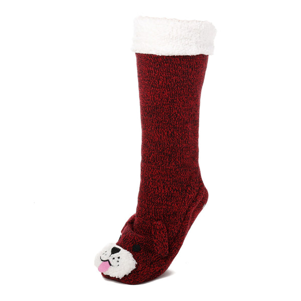 Women s Cute Knit Dog Slipper Socks Noble Mount