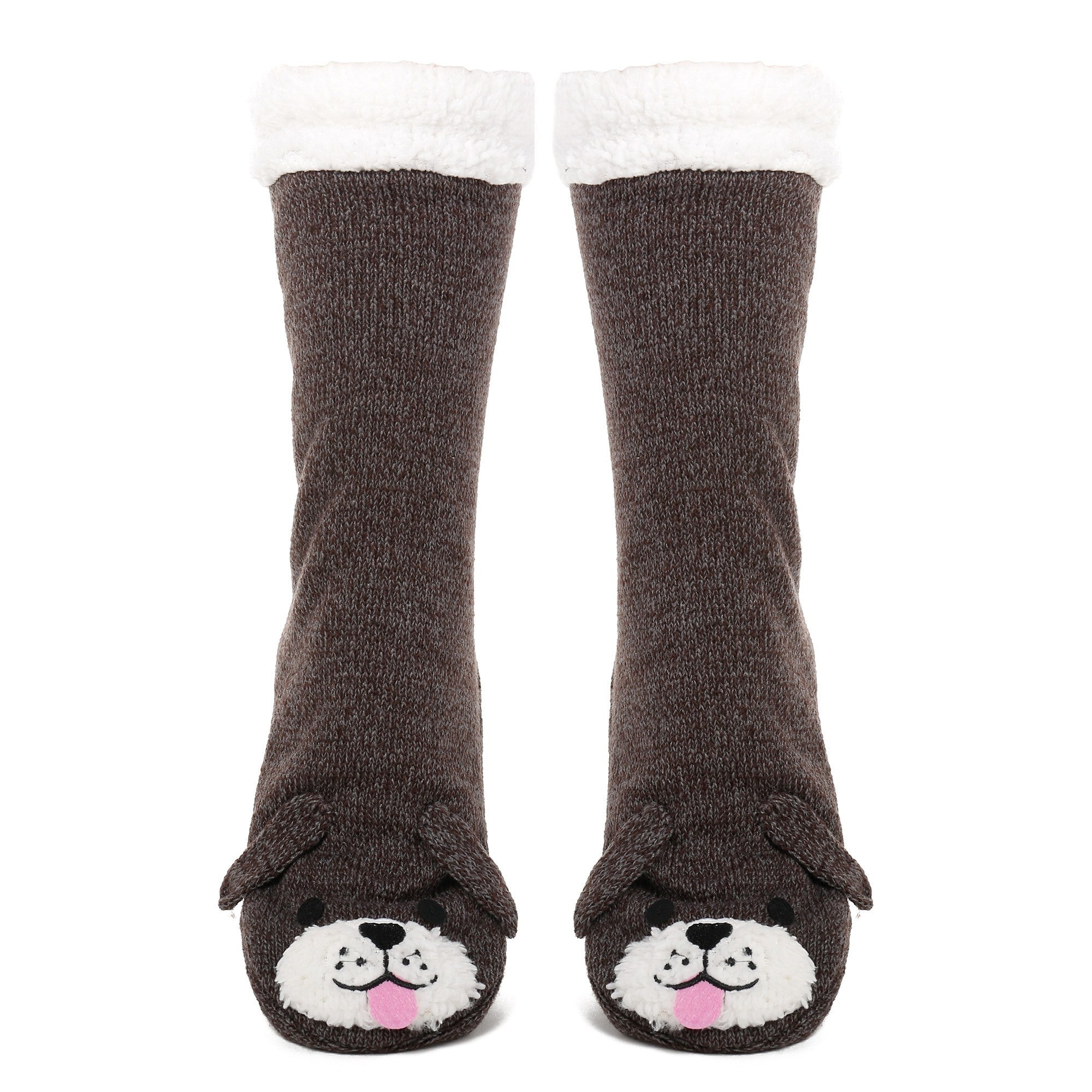Women's Cute Knit Dog Slipper Socks