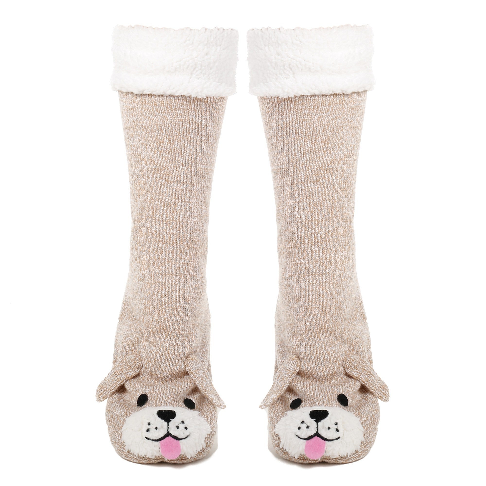Women's Cute Knit Dog Slipper Socks
