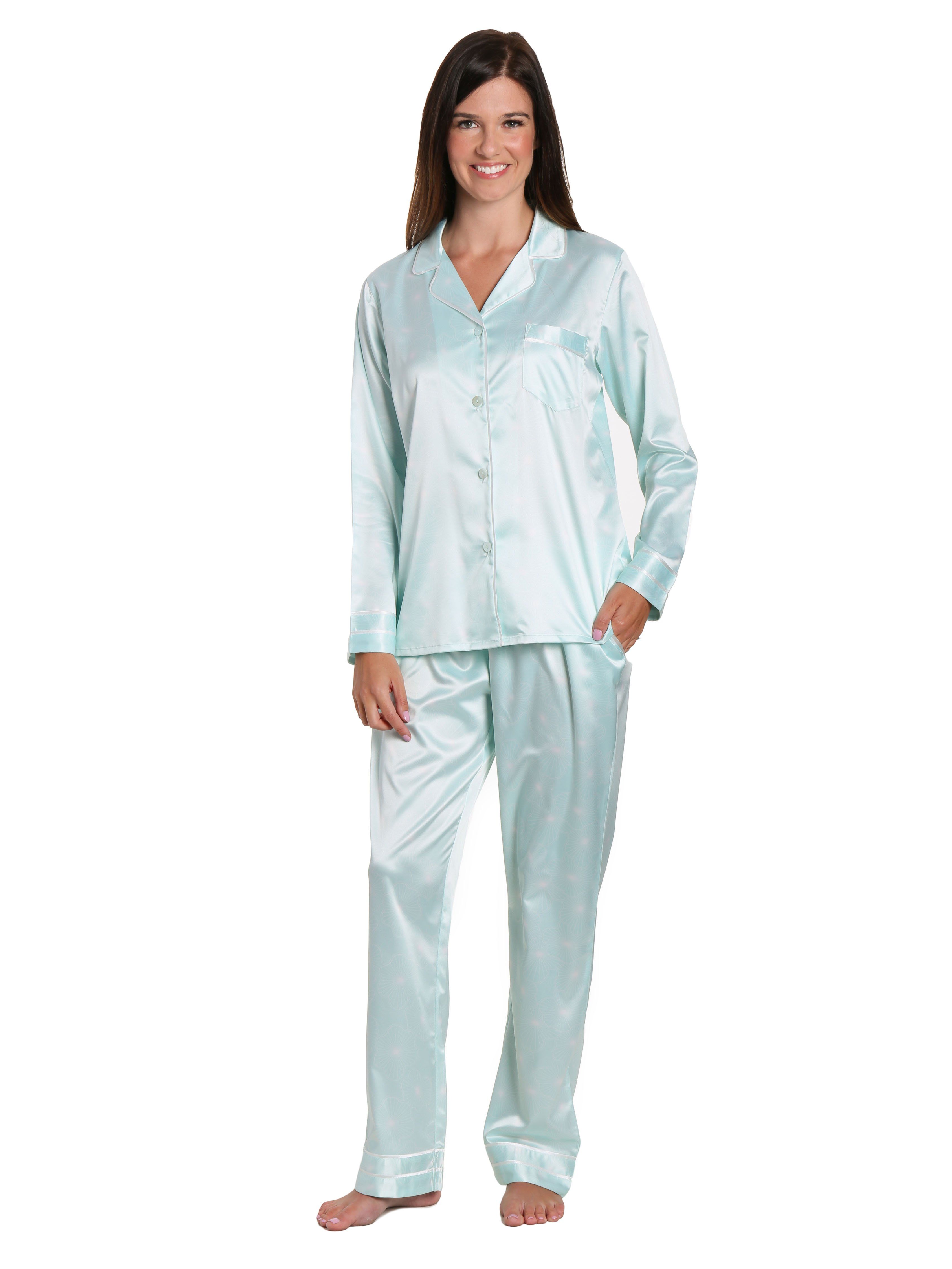 Women's Printed Classic Satin Pajama Set