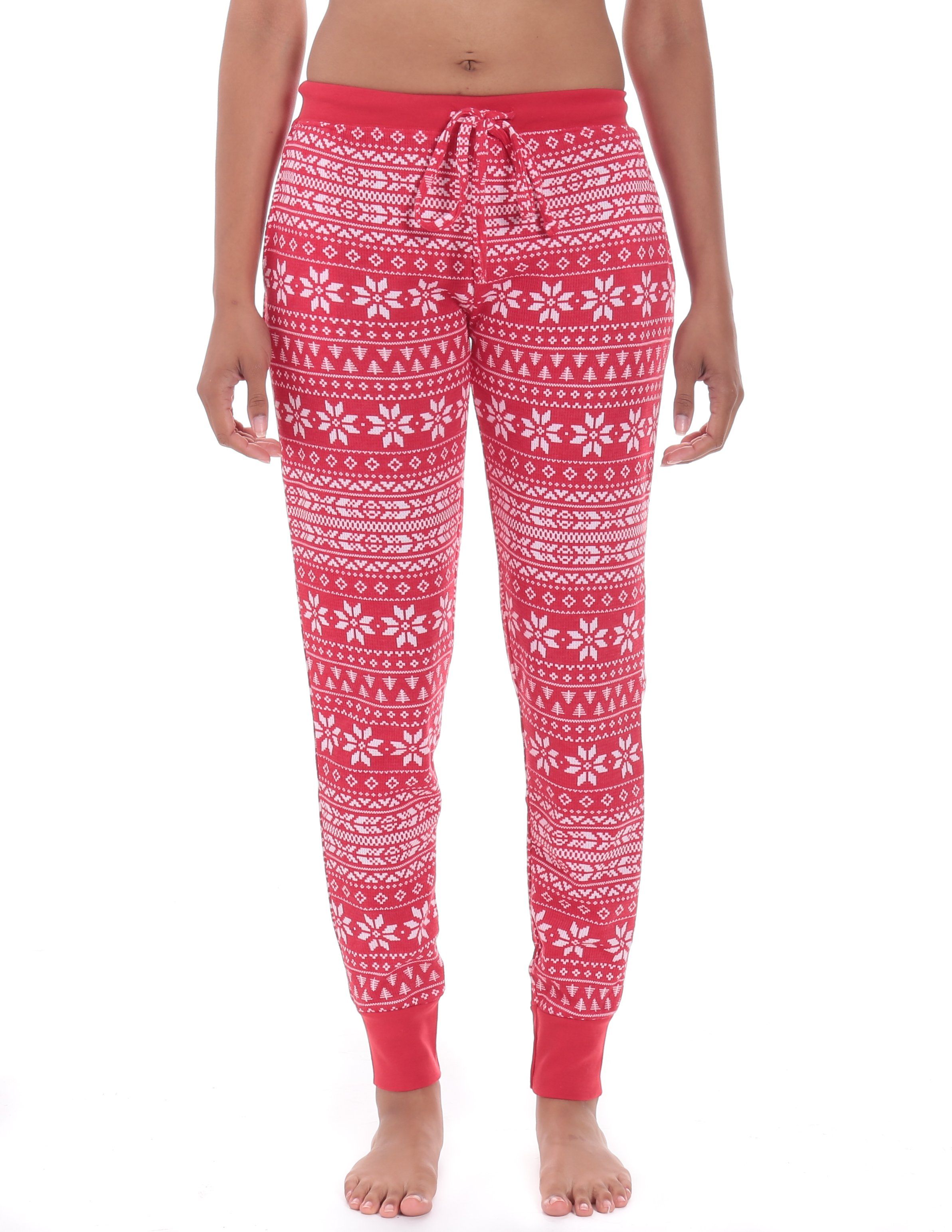 Women's Waffle Knit Thermal Jogger Lounge Pants