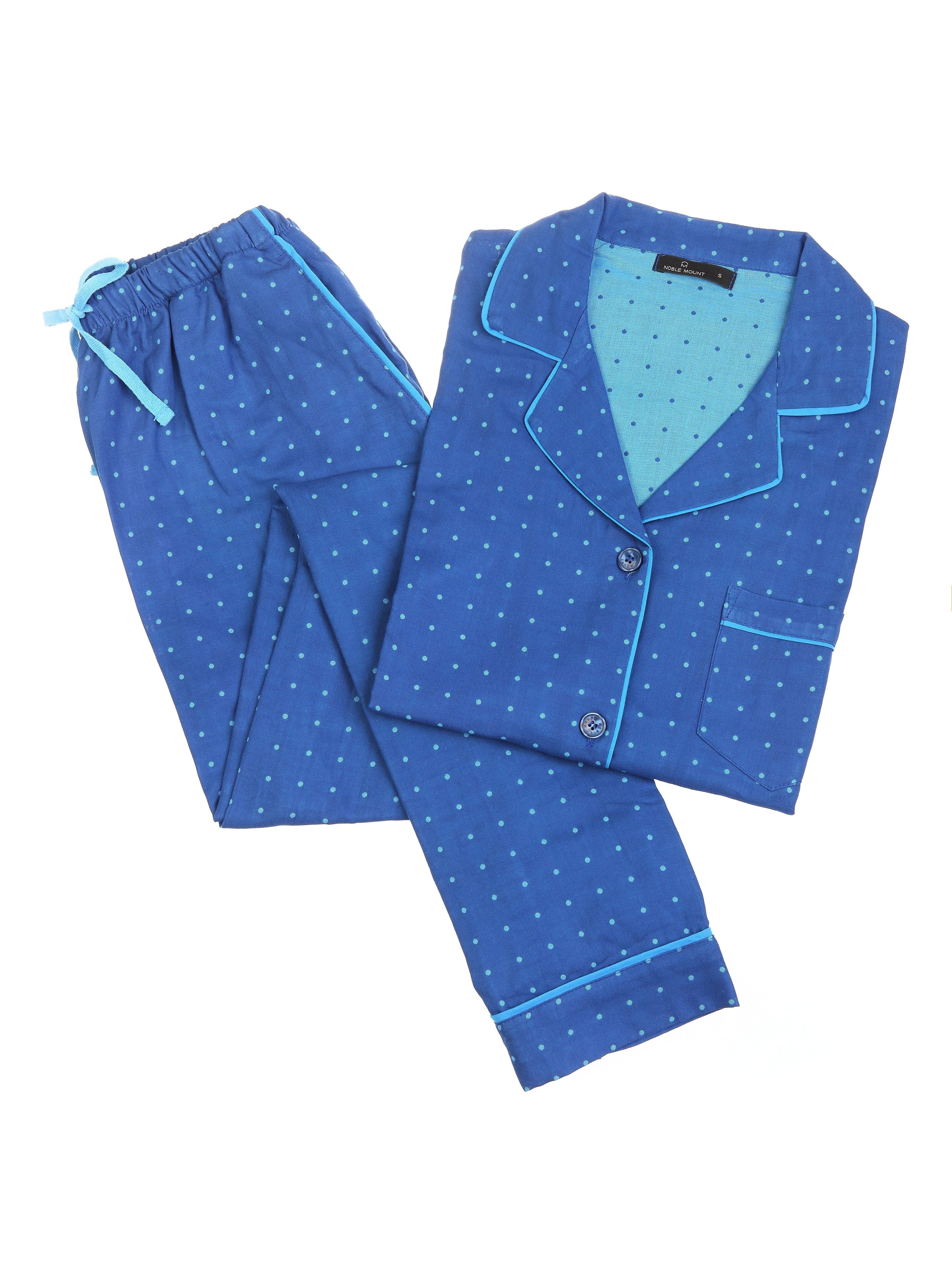 Womens Cotton Woven Double Layer Soft Pajama Set