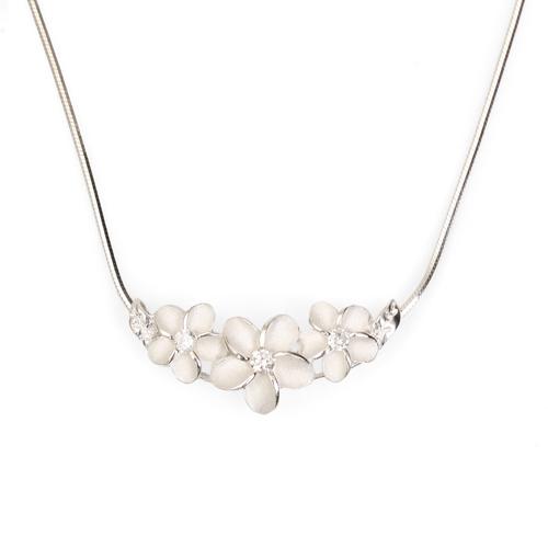 Sterling Silver Triple Flower Pendant Necklace with 18" Italian Silver Chain