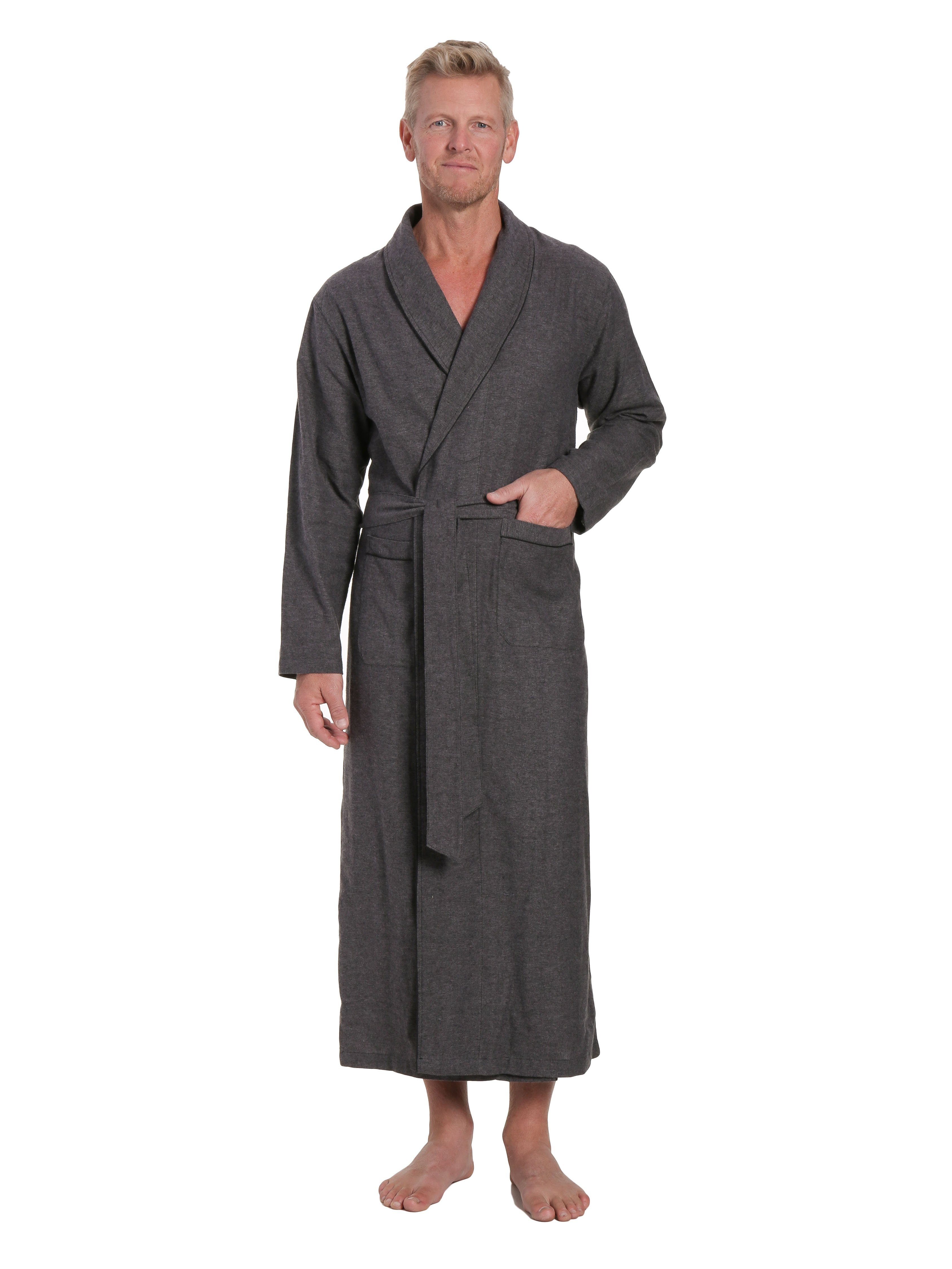 Men's 100% Cotton Flannel Long Robe