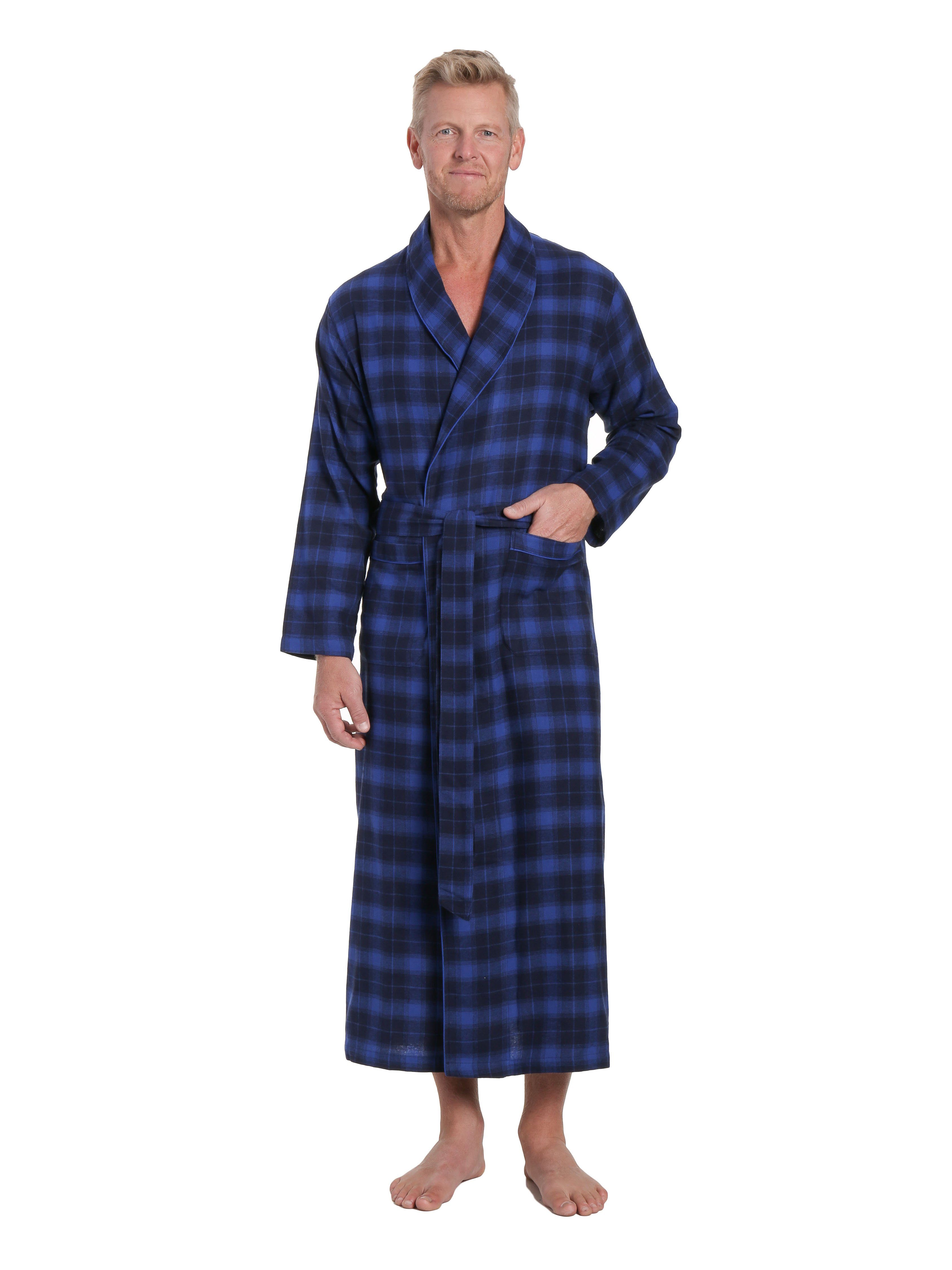 Men's 100% Cotton Flannel Long Robe