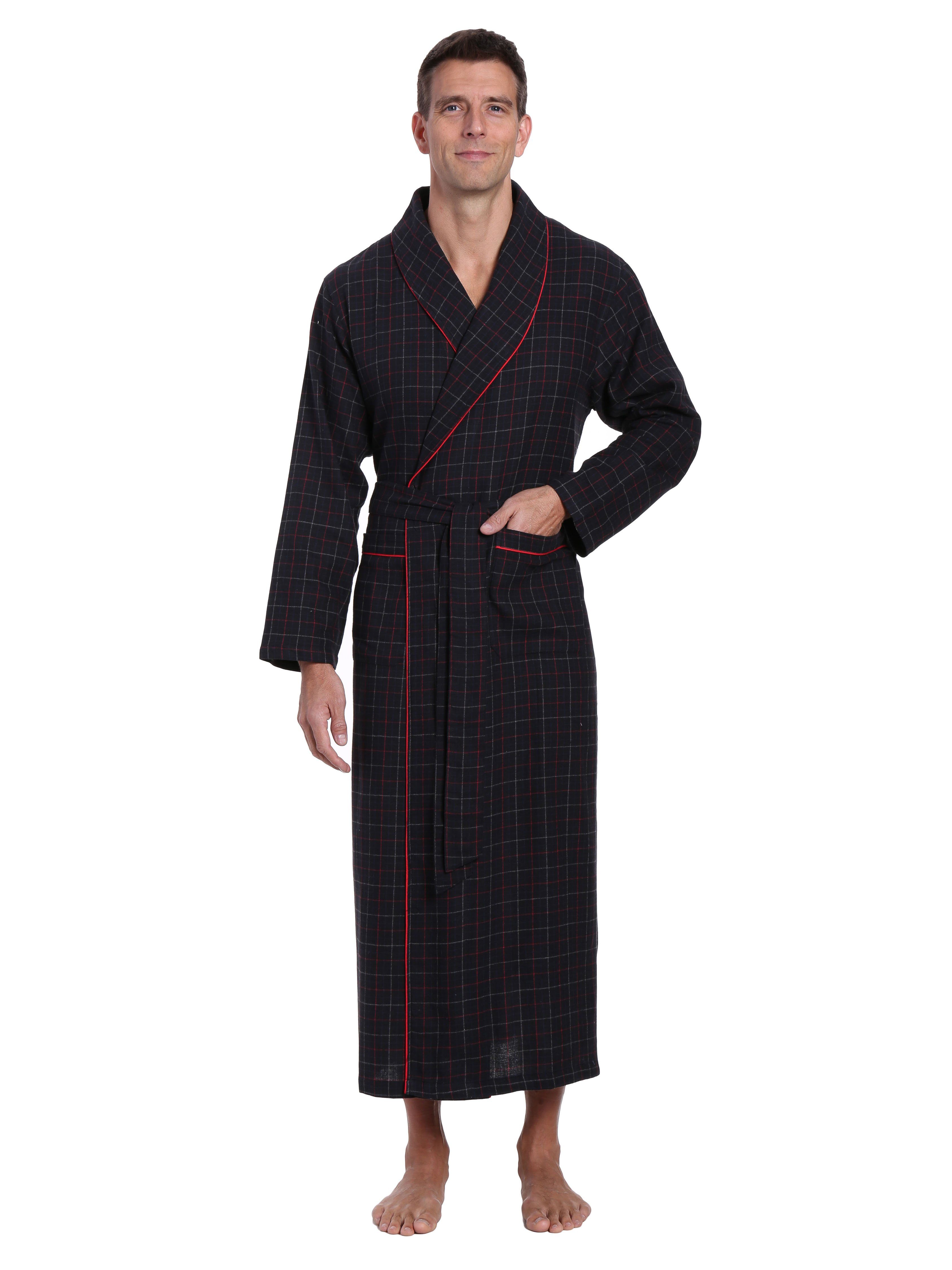 Men's 100% Cotton Flannel Long Robe