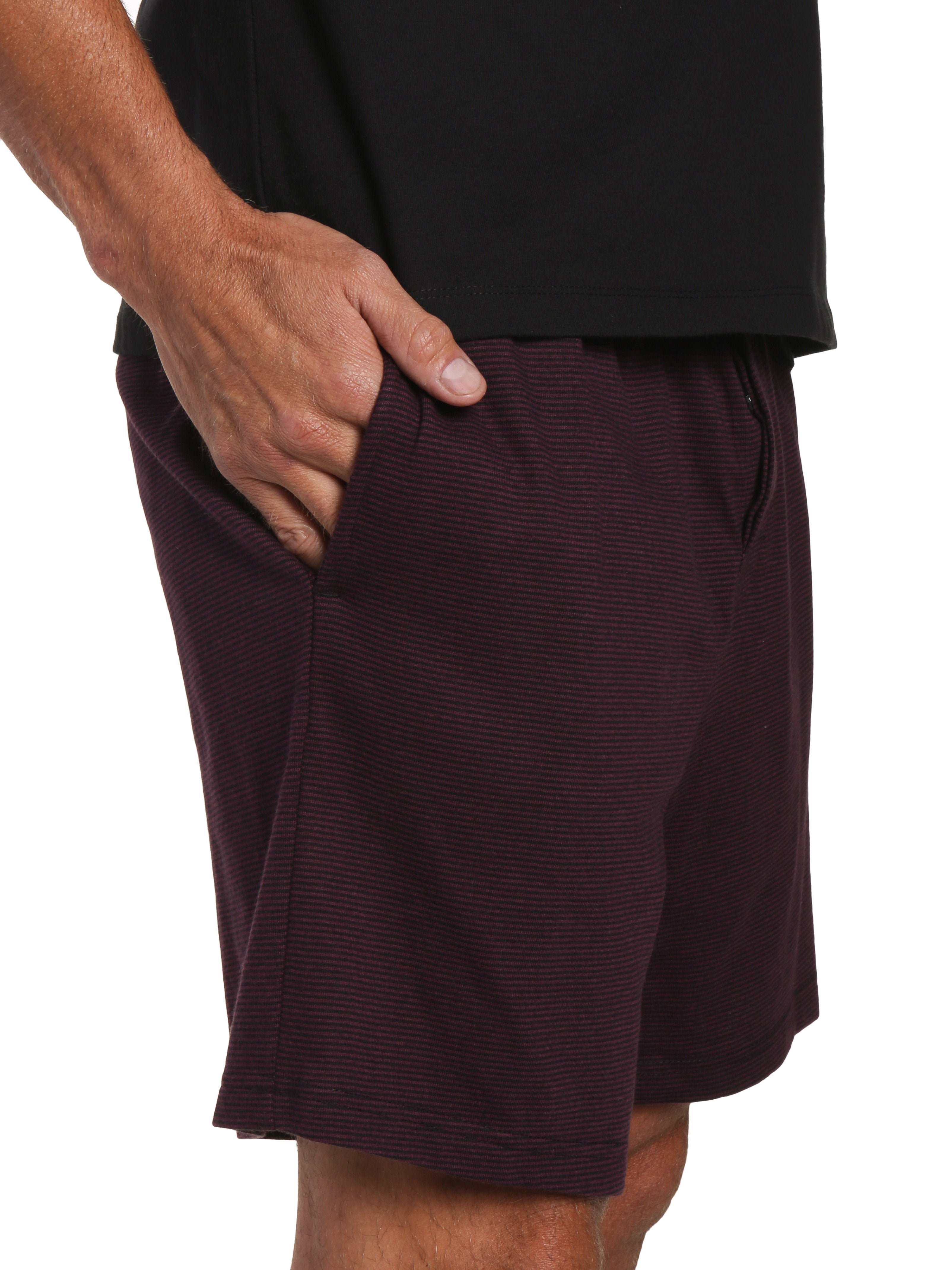 Stripe Fig Shorts with Black Top
