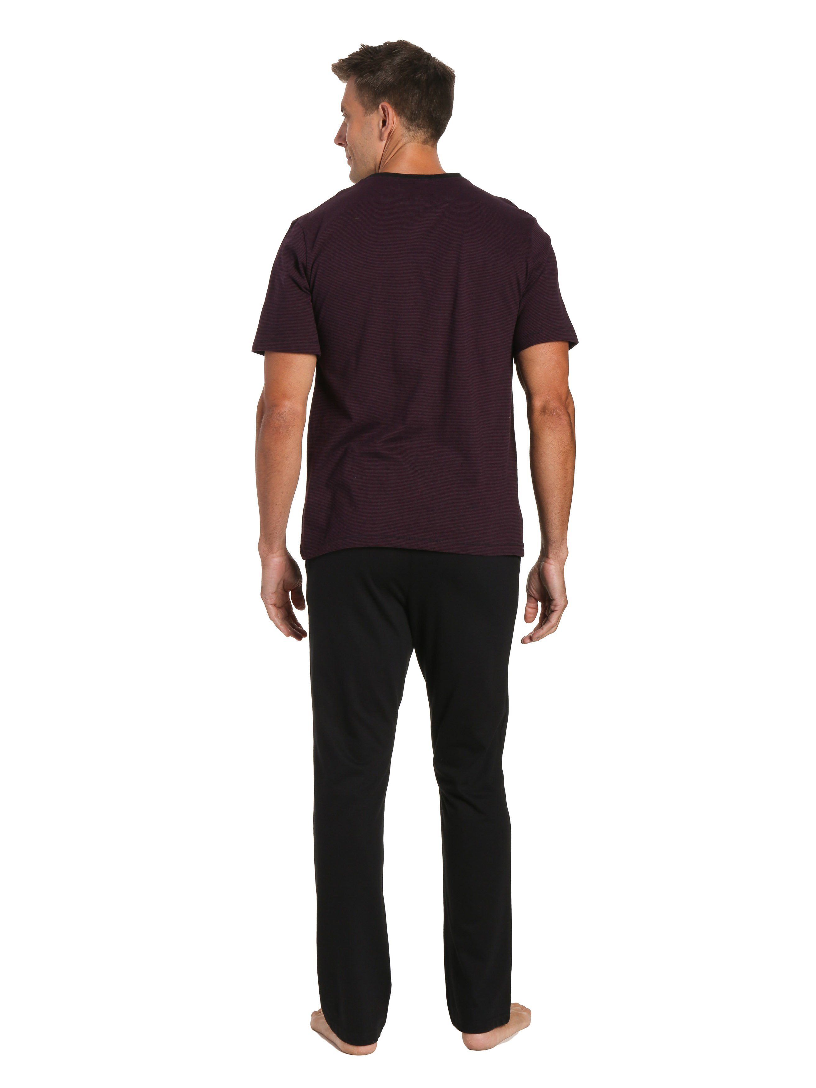 Black Pant with Stripe Fig Top